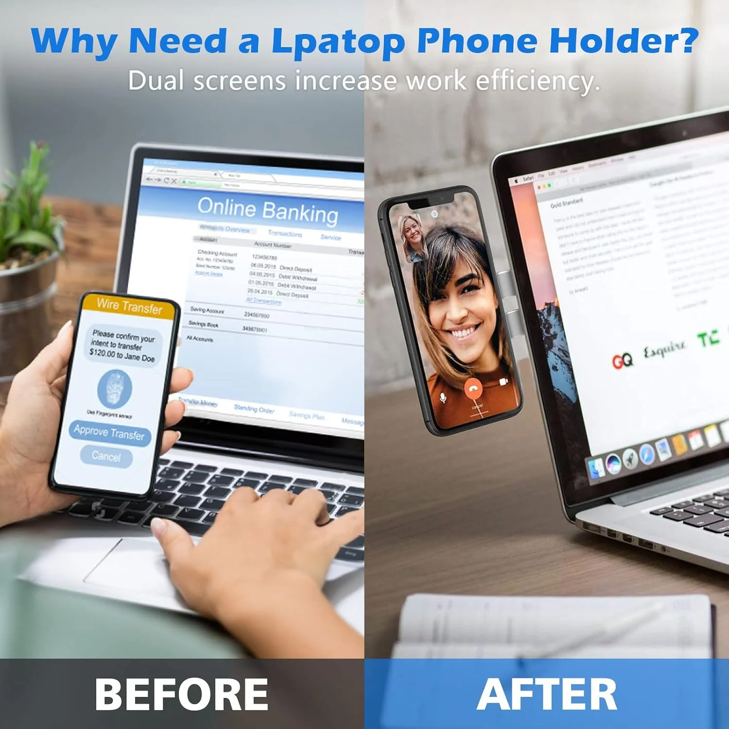 نگهدارنده مغناطیسی گوشی موبایل imluckies برای لپ تاپ، گیره قابل تنظیم نصب جانبی مانیتور کامپیوتر سازگار با سری آیفون 16، 15، 14، 13، 12 و قاب MagSafe و همه گوشی ها، براکت کامپیوتر تاشو قابل حمل، نقره ای