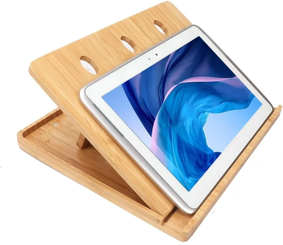 پایه تاشو لپ تاپ بامبو iCozzier، نگهدارنده قابل تنظیم برای نوت بوک، کامپیوتر، تبلت، میز، تخت، با قابلیت دفع حرارت، مناسب برای مک بوک، نت بوک و اولترابوک
