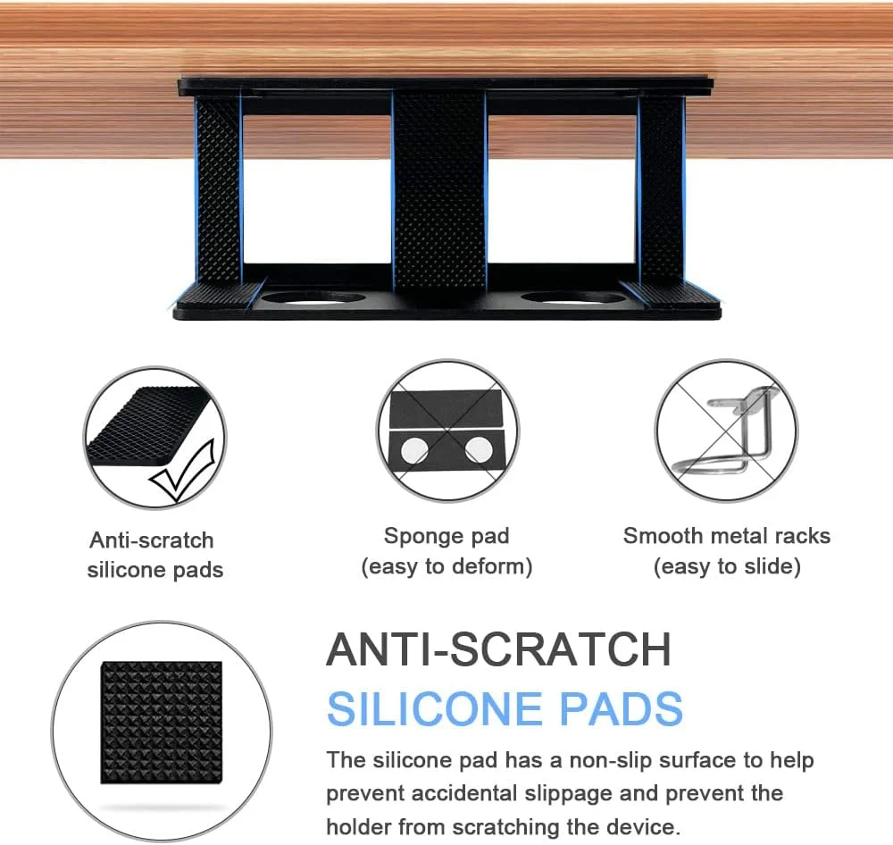 نگهدارنده لپ تاپ زیر میزی IFCASE، قفسه فلزی زیر میزی برای لپ تاپ، مک مینی، مک بوک، کیبورد با سیلیکون ضد خش (مشکی)