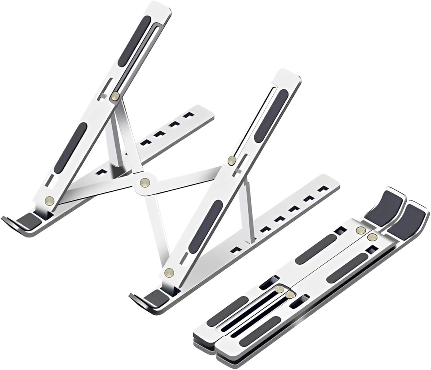 پایه لپ تاپ آلومینیومی - با قابلیت تنظیم ارتفاع در 7 سطح، طراحی ارگونومیک و تهویه باز، تاشو و سبک برای لپ تاپ و تبلت پایه لپ تاپ آلومینیومی - با قابلیت تنظیم ارتفاع در 7 سطح، طراحی ارگونومیک و تهویه باز، تاشو و سبک برای لپ تاپ و تبلت