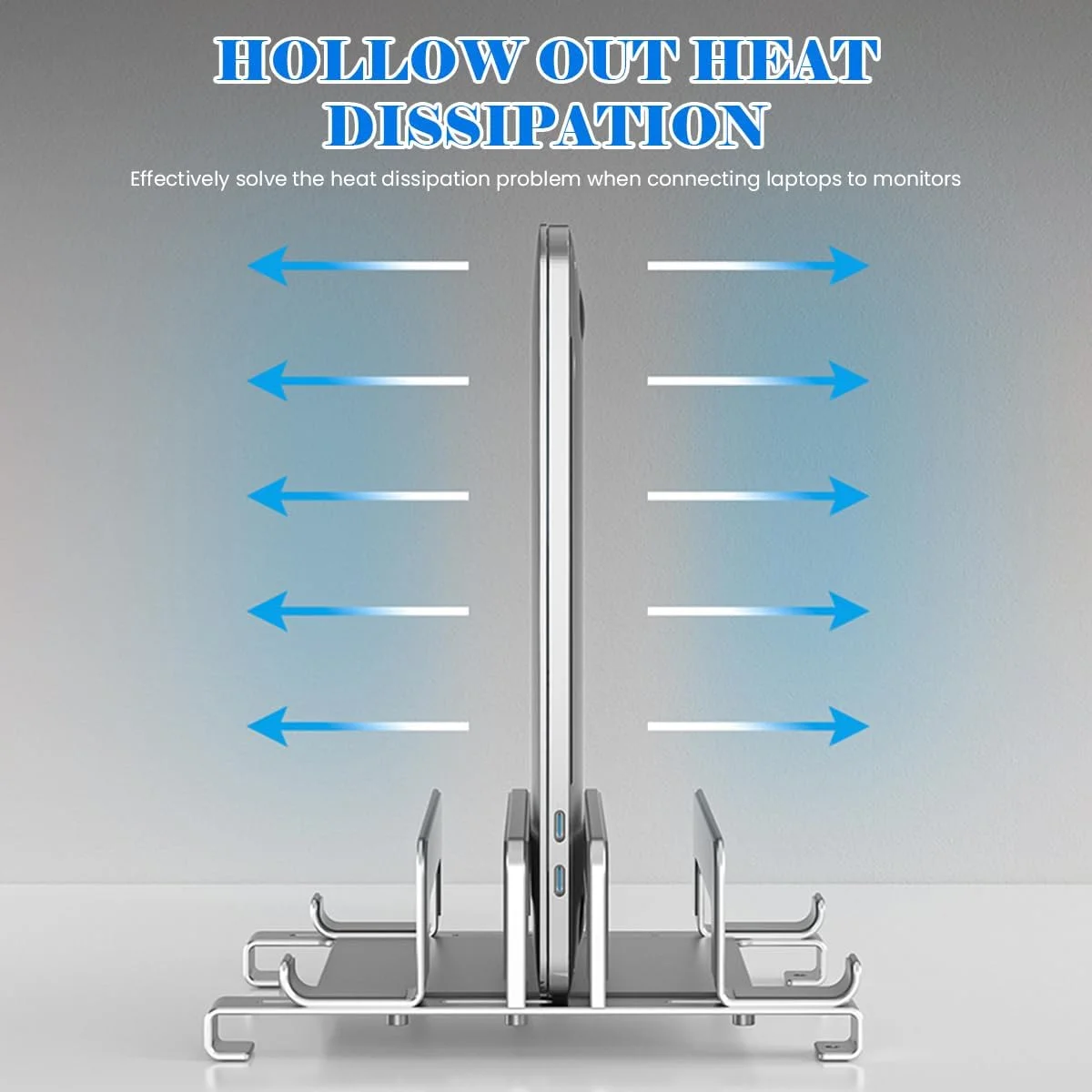 پایه لپ تاپ HASTHIP®، نگهدارنده فلزی قابل تنظیم لپ تاپ برای میز، پایه چند دستگاهی سازگار با تبلت، تلفن، کتابخوان الکترونیکی، تاشو، قابل حمل، ارگونومیک و خنک کننده کامپیوتر