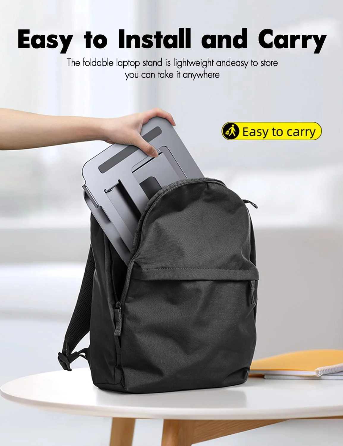 پایه لپ تاپ HAMACOUST، پایه لپ تاپ آلومینیومی برای میز، ارگونومیک برای نشستن/ایستادن، پایه تاشو لپ تاپ قابل تنظیم پایه لپ تاپ HAMACOUST، پایه لپ تاپ آلومینیومی برای میز، ارگونومیک برای نشستن/ایستادن، پایه تاشو لپ تاپ قابل تنظیم