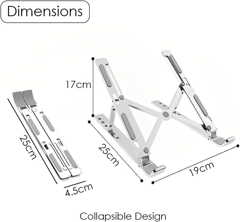 پایه لپتاپ HEXAR، پایه تاشو آلیاژ فولادی نوتبوک، نگهدارنده جهانی قابل تنظیم لپتاپ برای تبلتها، سازگار با آیپد، نوتبوک، 7 زاویه ارتفاع قابل تنظیم (نقرهای) پایه لپتاپ HEXAR، پایه تاشو آلیاژ فولادی نوتبوک، نگهدارنده جهانی قابل تنظیم لپتاپ برای تبلتها، سازگار با آیپد، نوتبوک، 7 زاویه ارتفاع قابل تنظیم (نقرهای)