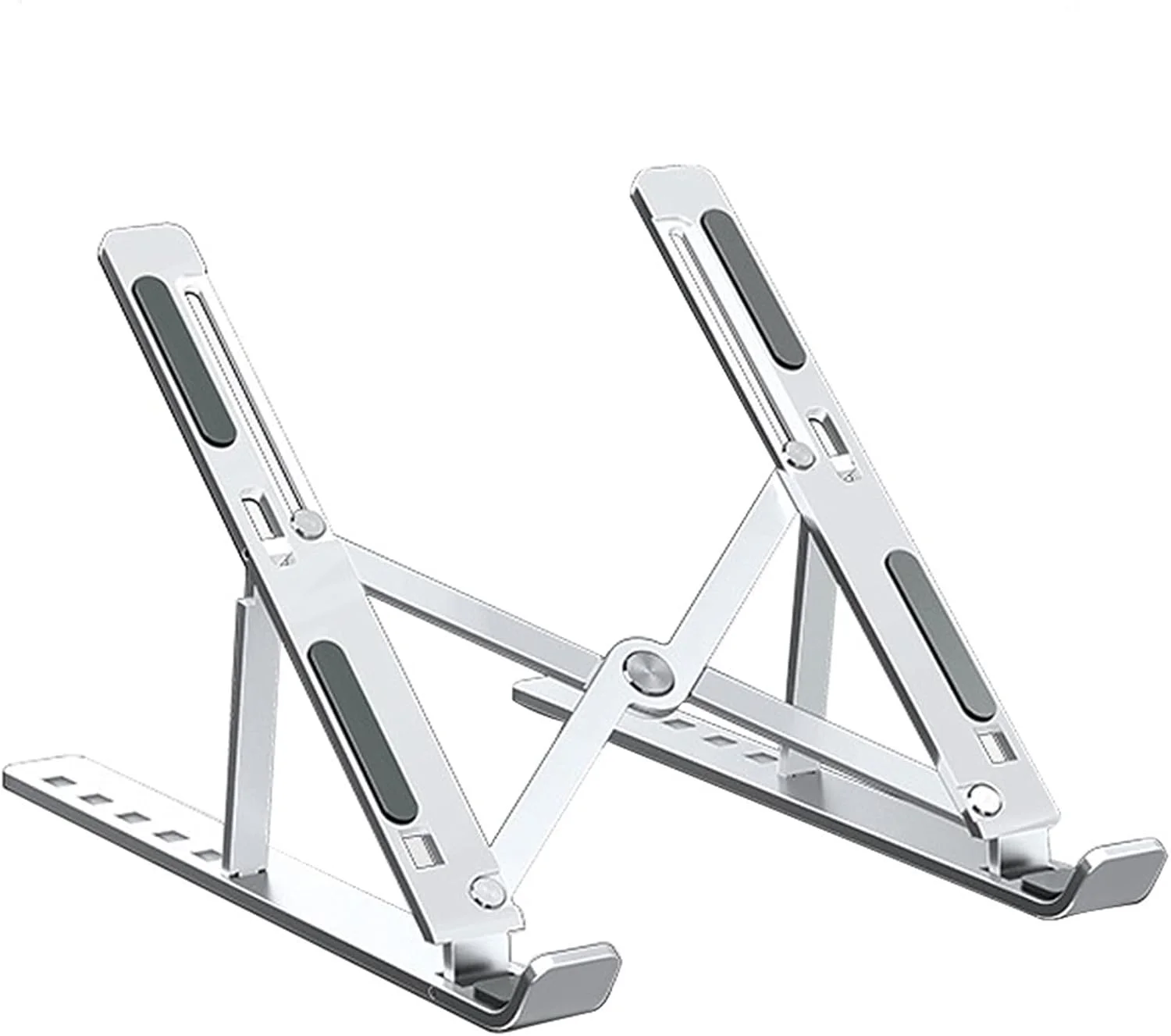 پایه تاشو لپ تاپ، آلومینیومی قابل حمل با قابلیت دفع حرارت و تهویه، ارگونومیک با قابلیت تنظیم ارتفاع و زاویه، پایه فوق العاده قوی
