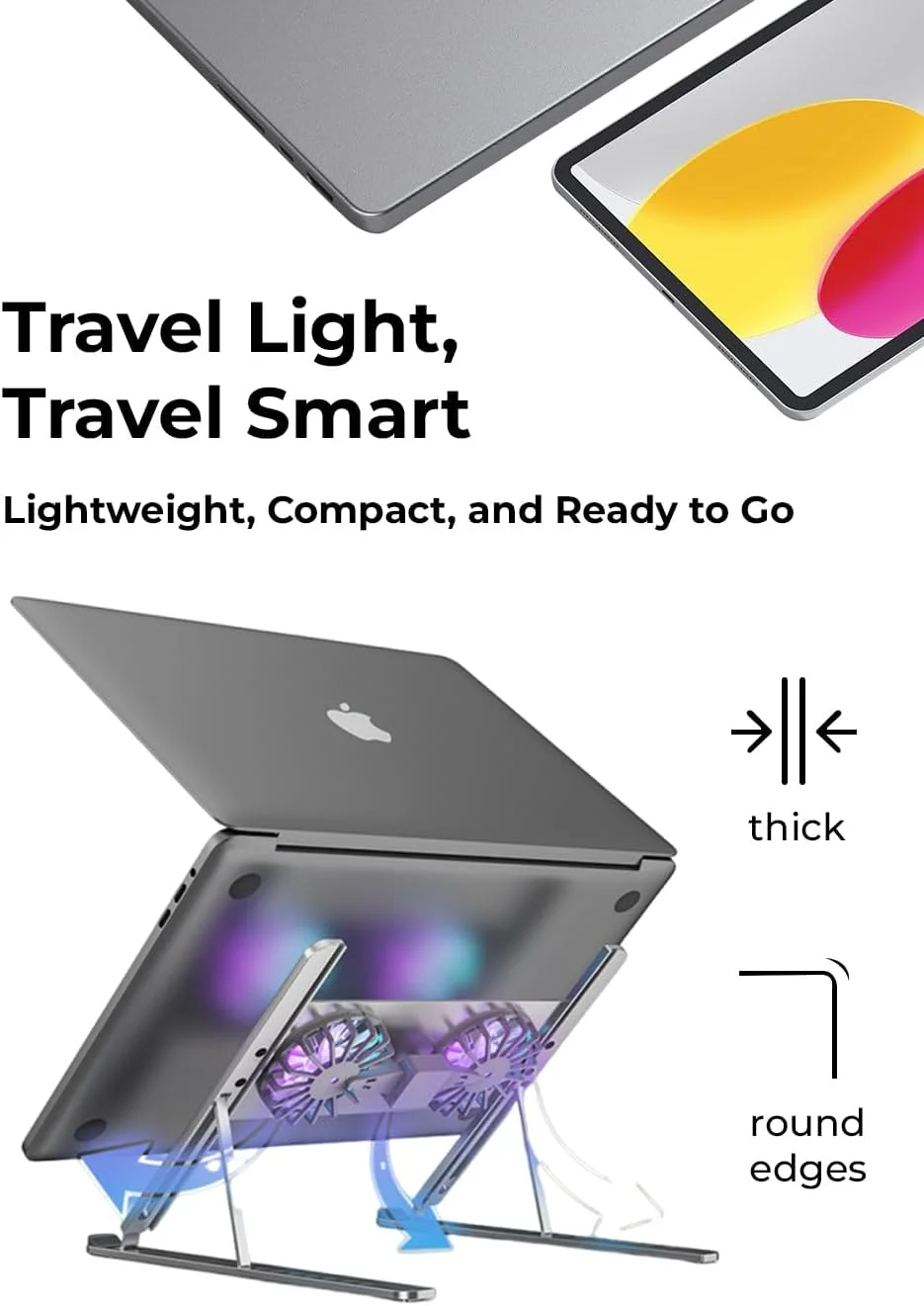 پایه تاشو لپ تاپ 2 در 1 Glassology با فن خنک کننده داخلی - قابل حمل، ارگونومیک، قابل تنظیم، سبک وزن، تنظیمات ارتفاع چند سطحی، سازگار، مناسب و راحت برای استفاده روزانه پایه تاشو لپ تاپ 2 در 1 Glassology با فن خنک کننده داخلی - قابل حمل، ارگونومیک، قابل تنظیم، سبک وزن، تنظیمات ارتفاع چند سطحی، سازگار، مناسب و راحت برای استفاده روزانه