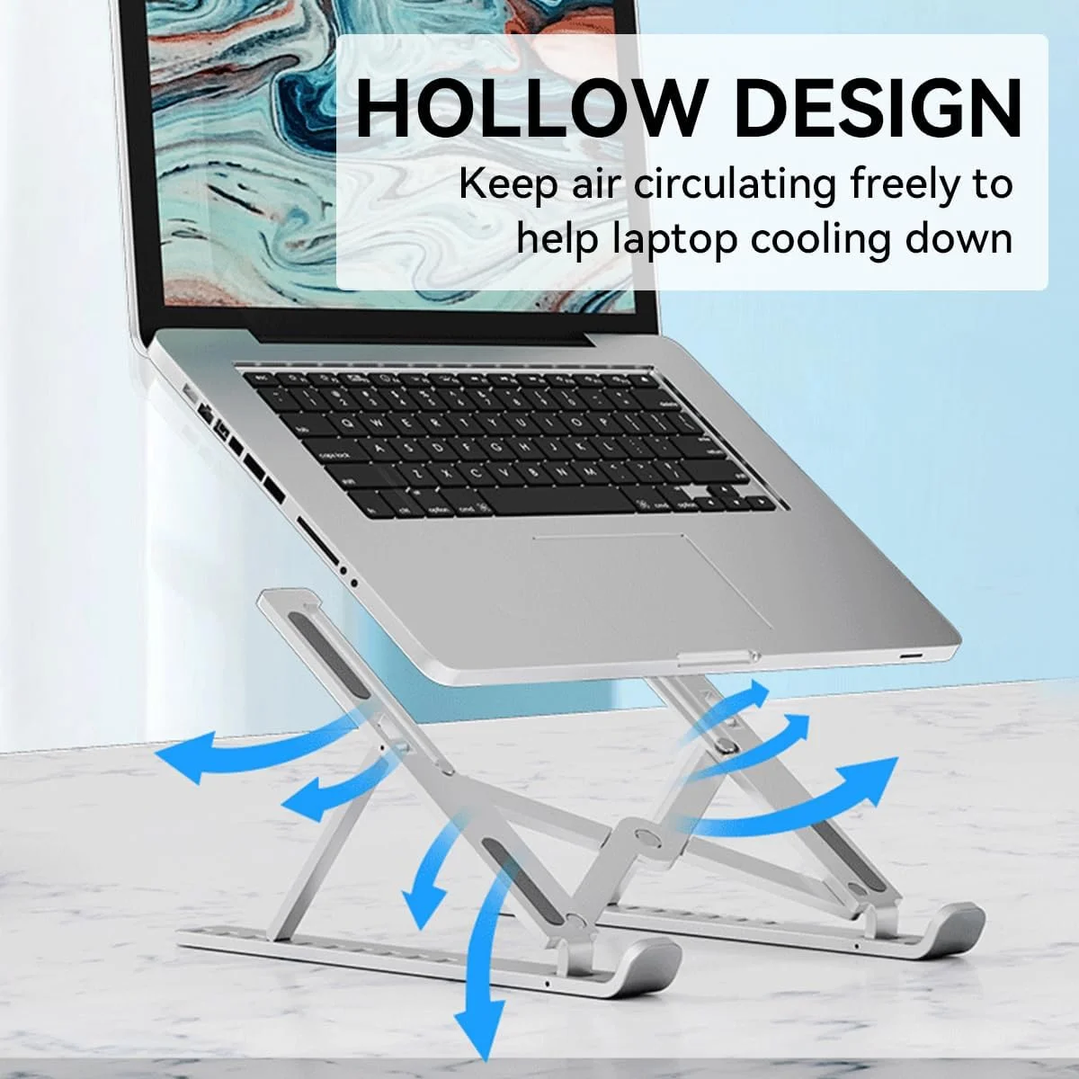 پایه لپ تاپ قابل حمل برای میز، با 13 زاویه قابل تنظیم، تاشو، ABS ارگونومیک، سازگار با لپ تاپ ها و آیپد (11-17 اینچ) (سفید) پایه لپ تاپ قابل حمل برای میز، با 13 زاویه قابل تنظیم، تاشو، ABS ارگونومیک، سازگار با لپ تاپ ها و آیپد (11-17 اینچ) (سفید)