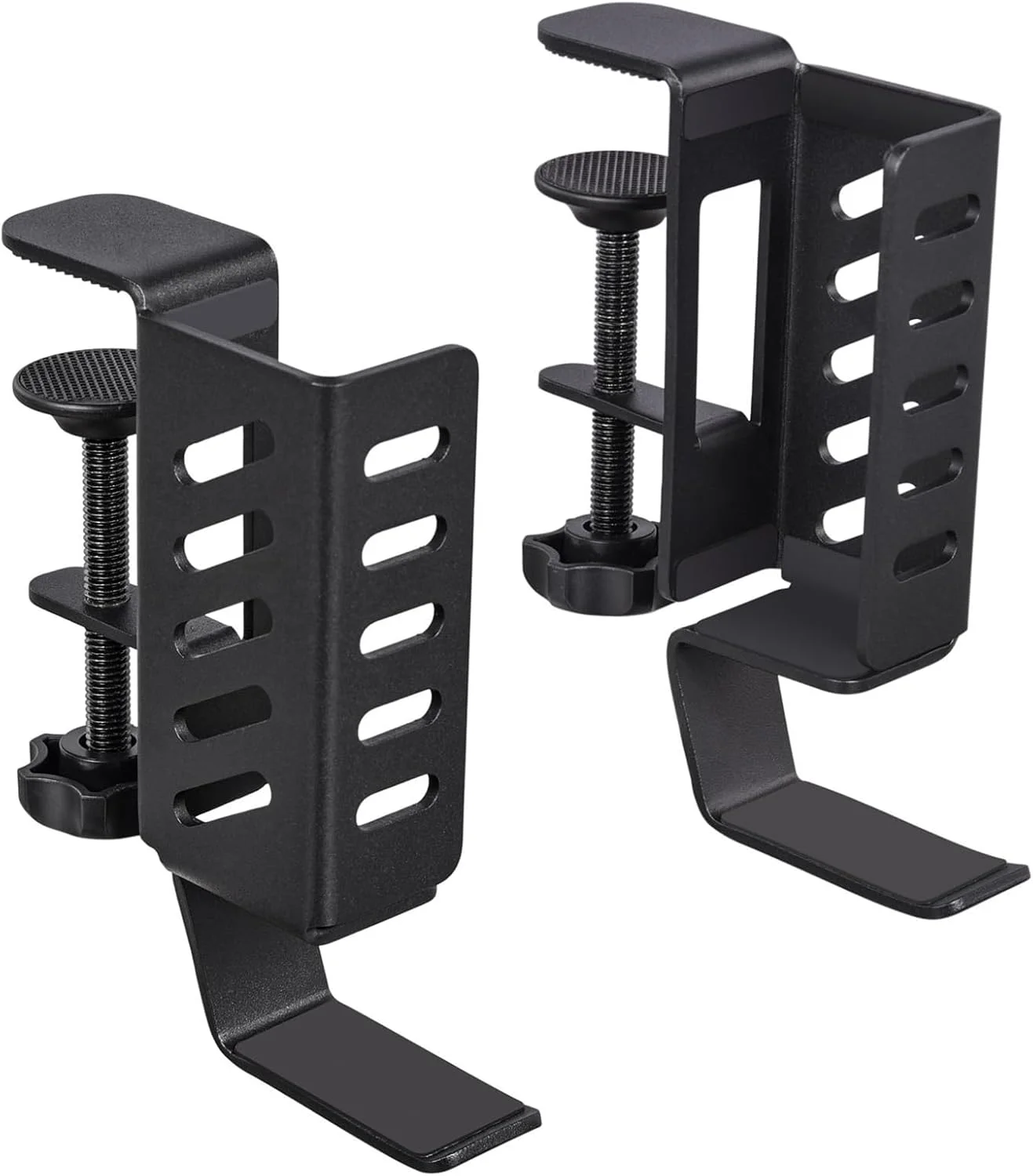 نگهدارنده لپ‌تاپ کنار میز بدون نیاز به سوراخکاری، آویز نگهدارنده لپ‌تاپ برای دفتر و خانه، گیره نگهدارنده کنار میز برای لپ‌تاپ، دفتر و خانه (مشکی)