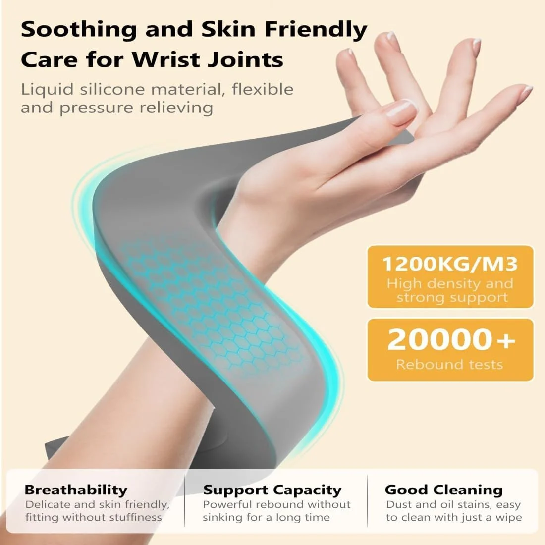 پایه لپ‌تاپ و کامپیوتر رومیزی با استراحتگاه مچ دست، طراحی ارگونومیک، پایه آلومینیومی قابل تنظیم، پایه خنک‌کننده چند منظوره تاشو و سبک وزن - نقره‌ای