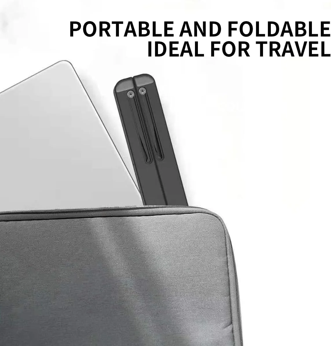 پایه لپ تاپ برای میز، پایه لپ تاپ پلاستیکی تاشو قابل حمل قابل تنظیم، پایه کامپیوتر نوت بوک برای لپ تاپ های 11-17 اینچی، تبلت ها - مشکی