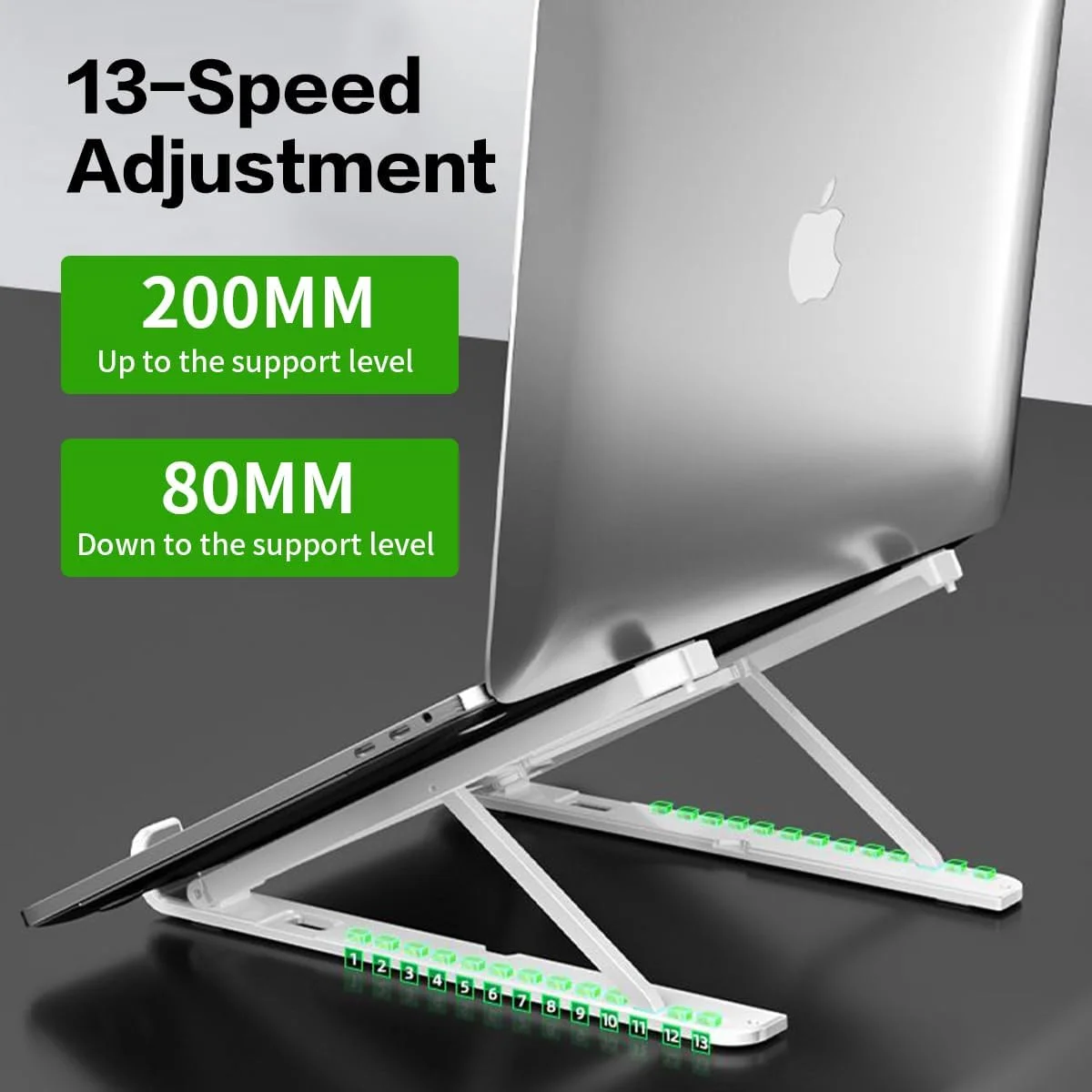 پایه لپ تاپ 2 در 1 برای میز و نگهدارنده تلفن، پایه تاشو قابل تنظیم و ارگونومیک ABS برای لپ تاپ/آیپد (11-17 اینچ)