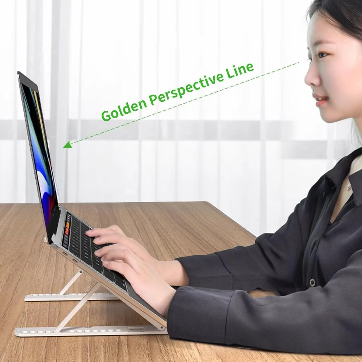 پایه لپ تاپ 2 در 1 برای میز و نگهدارنده تلفن، پایه تاشو قابل تنظیم و ارگونومیک ABS برای لپ تاپ/آیپد (11-17 اینچ)