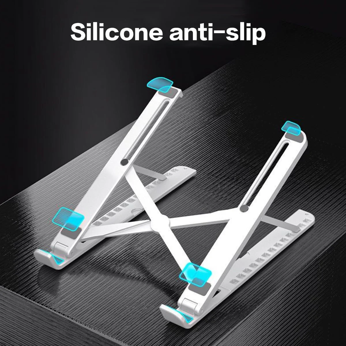 پایه لپ تاپ 2 در 1 برای میز و نگهدارنده تلفن، پایه تاشو قابل تنظیم و ارگونومیک ABS برای لپ تاپ/آیپد (11-17 اینچ)