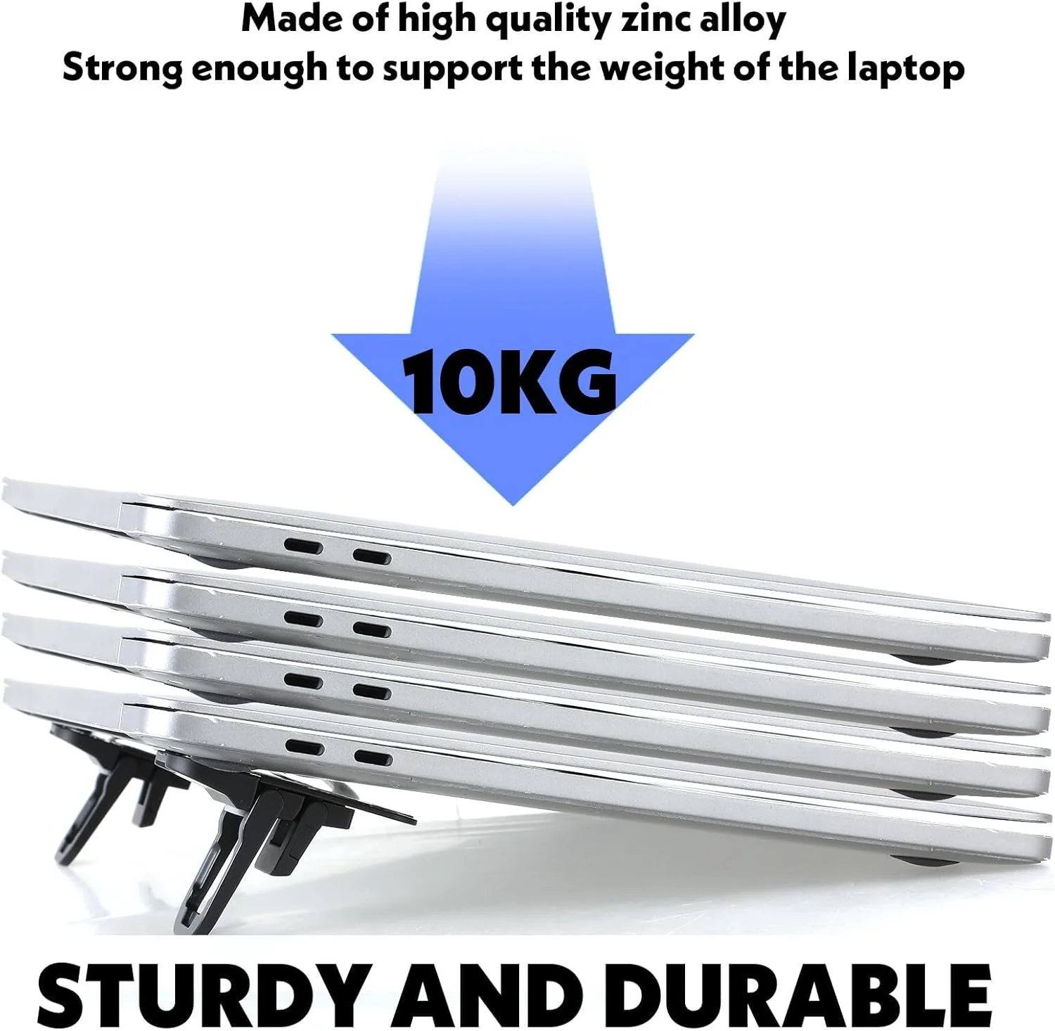 پایه لپ تاپ کوچک قابل حمل BIGTHREE، پایه تاشو صفحه کلید کامپیوتر، بالابر صفحه کلید قابل حمل تاشو نامرئی خود چسب با 2 زاویه قابل تنظیم، برای نوت بوک MacBook/Air/HP و غیره