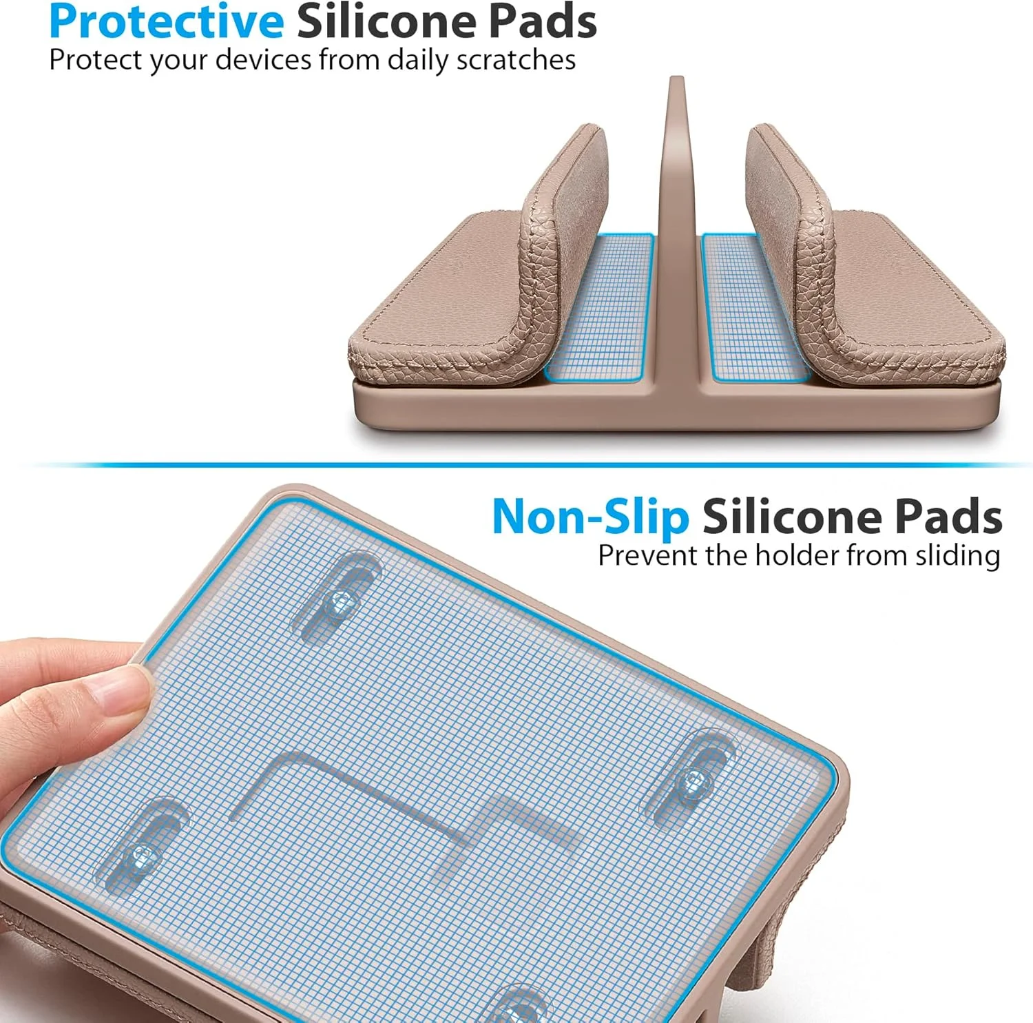 پایه نگهدارنده عمودی لپتاپ چرمی، پایه نگهدارنده دوگانه لپتاپ، نظمدهنده لپتاپ با داک قابل تنظیم (18-26 میلیمتر) برای همه مکبوک/تبلت/سرفیس/دل/آیپد (زردآلویی) پایه نگهدارنده عمودی لپتاپ چرمی، پایه نگهدارنده دوگانه لپتاپ، نظمدهنده لپتاپ با داک قابل تنظیم (18-26 میلیمتر) برای همه مکبوک/تبلت/سرفیس/دل/آیپد (زردآلویی)