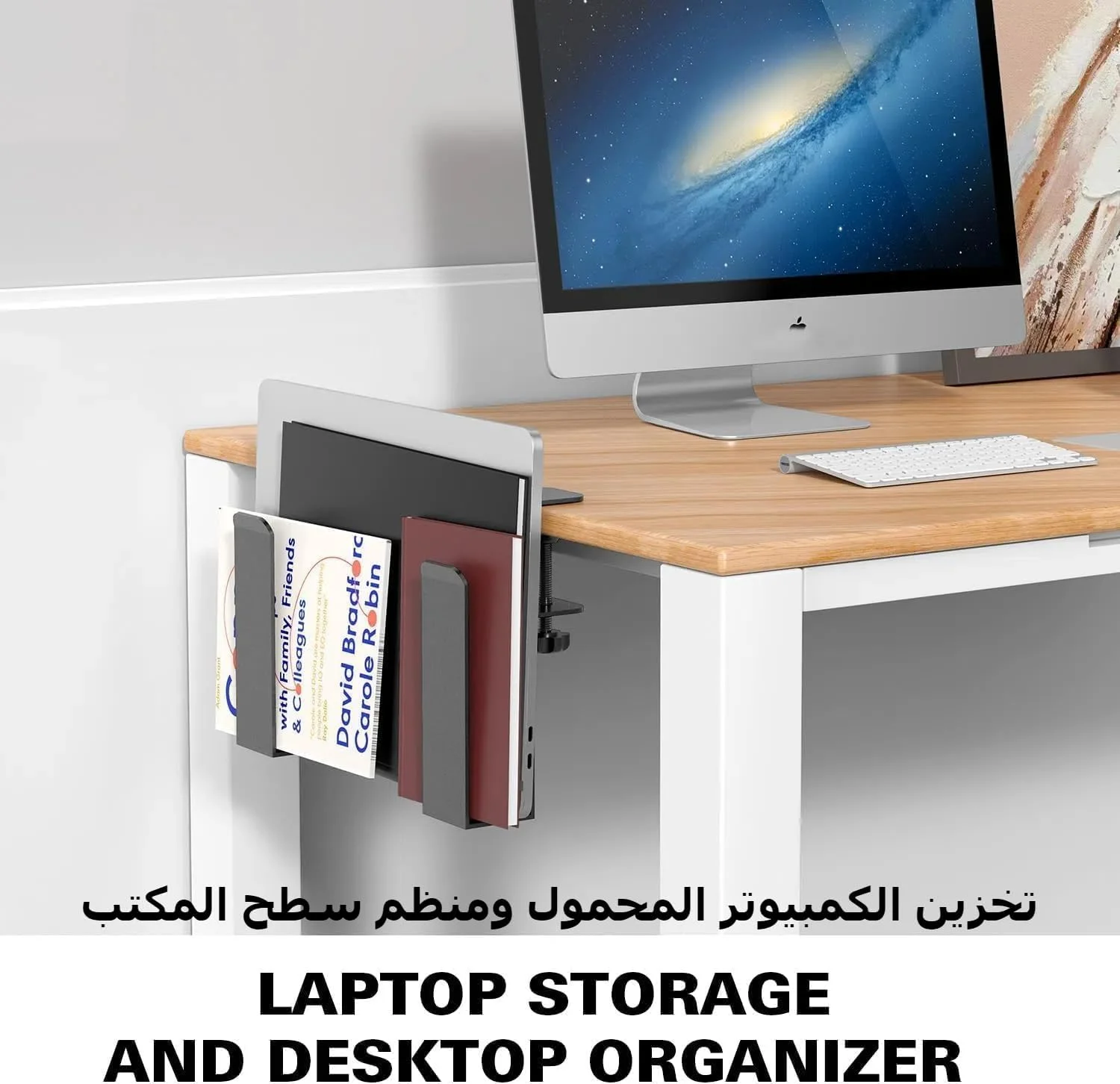 نگهدارنده عمودی لپتاپ قابل تنظیم کنار میز، سازماندهنده ذخیرهسازی کنار میز بدون نیاز به سوراخکاری، نگهدارنده فلزی آویزان نوتبوک گیرهای بدون سوراخ برای مکبوک پرو، اسناد با سیلیکون ضد خش نگهدارنده عمودی لپتاپ قابل تنظیم کنار میز، سازماندهنده ذخیرهسازی کنار میز بدون نیاز به سوراخکاری، نگهدارنده فلزی آویزان نوتبوک گیرهای بدون سوراخ برای مکبوک پرو، اسناد با سیلیکون ضد خش