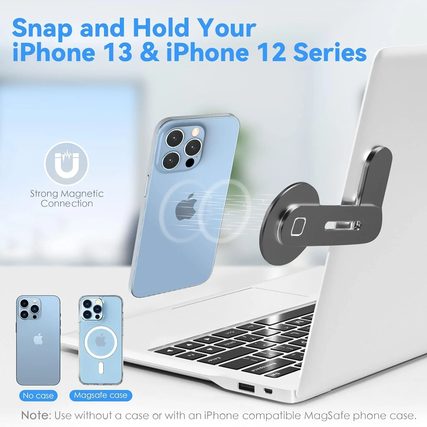 نگهدارنده مغناطیسی گوشی برای لپ تاپ، پایه جانبی قابل تنظیم و تاشو برای اتصال گوشی به مانیتور (مشکی) نگهدارنده مغناطیسی گوشی برای لپ تاپ، پایه جانبی قابل تنظیم و تاشو برای اتصال گوشی به مانیتور (مشکی)