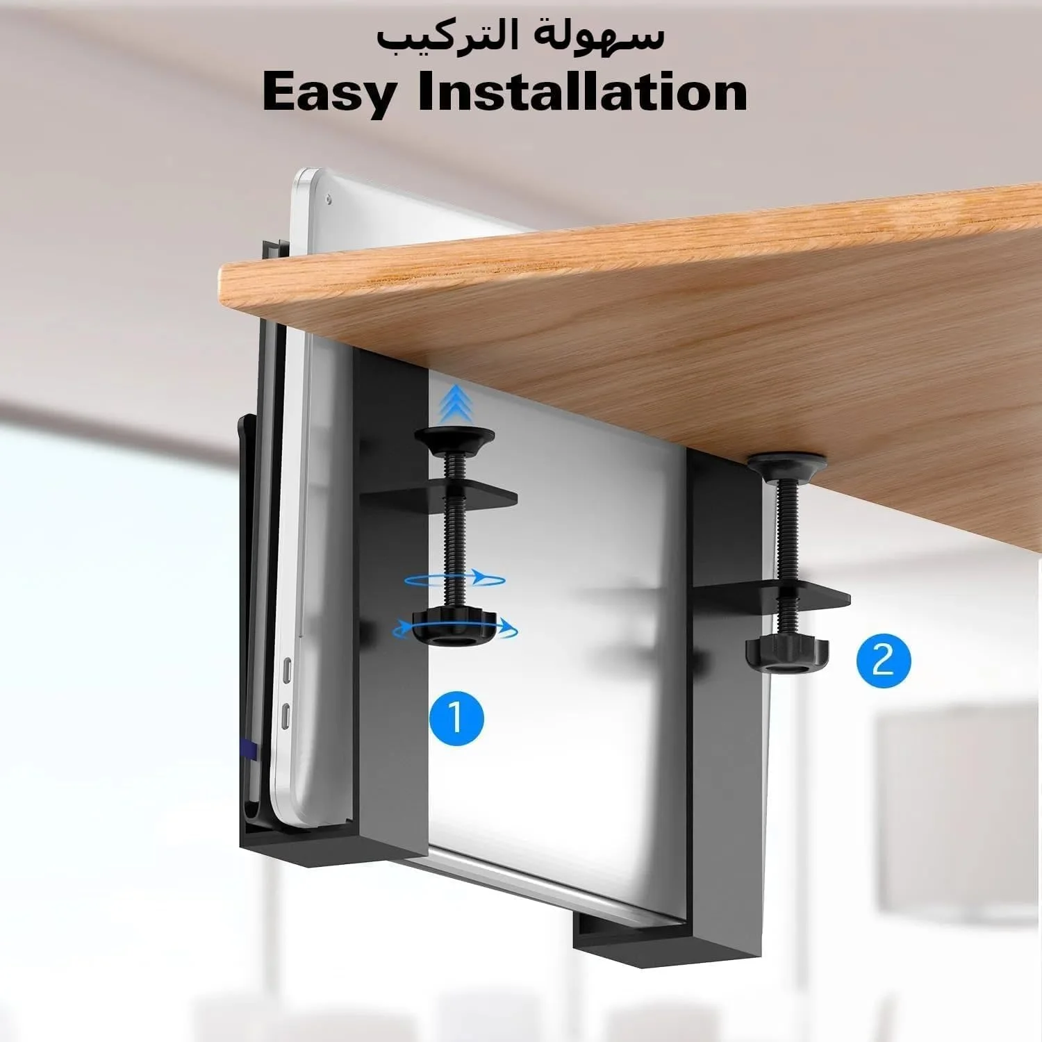 نگهدارنده عمودی لپتاپ قابل تنظیم کنار میز، سازماندهنده ذخیرهسازی کنار میز بدون نیاز به سوراخکاری، نگهدارنده فلزی آویزان نوتبوک گیرهای بدون سوراخ برای مکبوک پرو، اسناد با سیلیکون ضد خش نگهدارنده عمودی لپتاپ قابل تنظیم کنار میز، سازماندهنده ذخیرهسازی کنار میز بدون نیاز به سوراخکاری، نگهدارنده فلزی آویزان نوتبوک گیرهای بدون سوراخ برای مکبوک پرو، اسناد با سیلیکون ضد خش