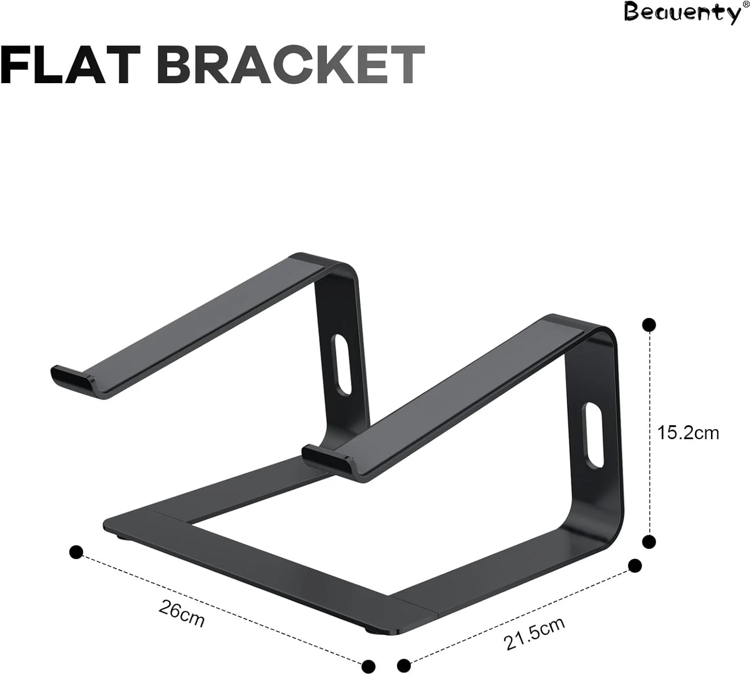 پایه لپ‌تاپ Beauenty، پایه مک‌بوک برای میز، نگهدارنده لپ‌تاپ آلیاژ آلومینیوم سازگار با کامپیوترهای نوت‌بوک 10 تا 15.6 اینچی، پایه دفع حرارت