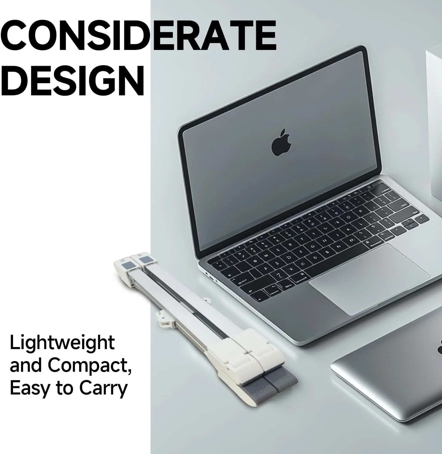 پایه لپ تاپ قابل تنظیم برای میز، پایه نوت بوک آلیاژ آلومینیوم با پدهای سیلیکونی ضد لغزش، خنک کننده تاشو، سازگار با مک بوک، آیپد، اچ پی، دل، پایه نوت بوک و موارد دیگر، سفید