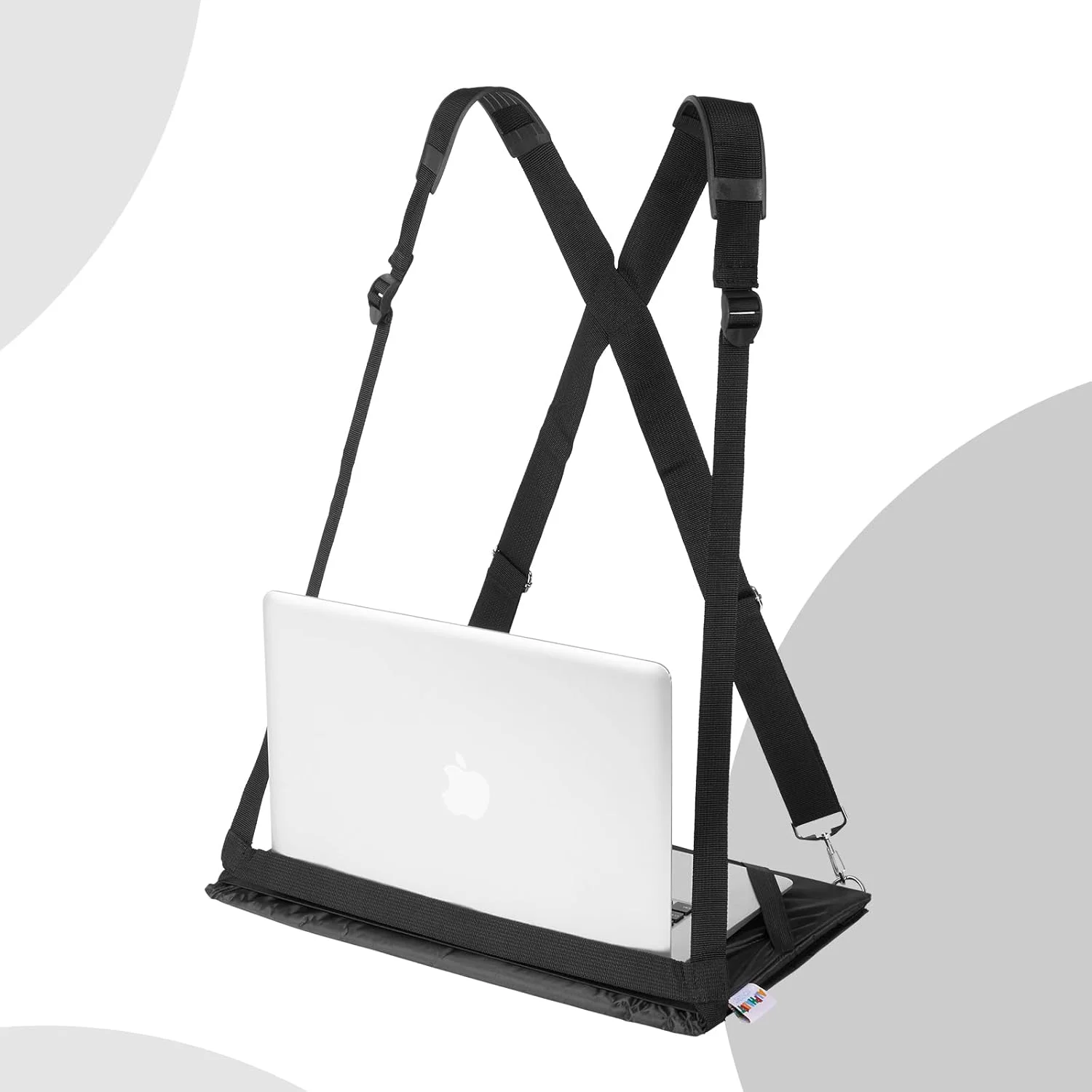 هارنس لپ تاپ - میز قابل حمل و پوشیدنی بدون دست برای لپ تاپ 17 اینچی، تبلت، دفترچه یادداشت، مک بوک - بندهای قابل تنظیم، نگهدارنده لپ تاپ ایستاده - شامل پد ماوس مموری فوم هارنس لپ تاپ - میز قابل حمل و پوشیدنی بدون دست برای لپ تاپ 17 اینچی، تبلت، دفترچه یادداشت، مک بوک - بندهای قابل تنظیم، نگهدارنده لپ تاپ ایستاده - شامل پد ماوس مموری فوم