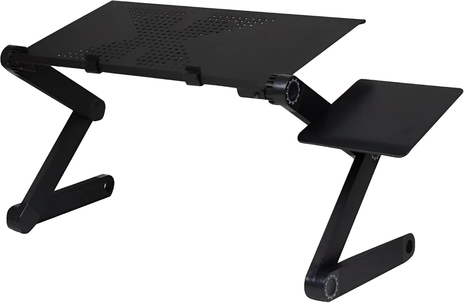 میز لپ‌تاپ آلومینیومی قابل تنظیم فوق‌العاده عریض Arabest با پد ماوس و دو فن خنک‌کننده پردازنده، میز کامپیوتر ارگونومیک قابل حمل برای استفاده روی مبل، تخت و حالت ایستاده/نشسته (مشکی خنک)