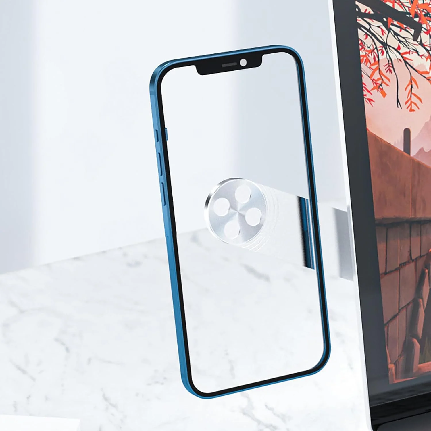 نگهدارنده تلفن همراه لپ تاپ، نگهدارنده مغناطیسی قابل حمل صفحه نمایش لپ تاپ آلیاژ آلومینیوم، پایه جانبی قابل تنظیم تلفن برای استفاده در خانه و محل کار (نقره ای)