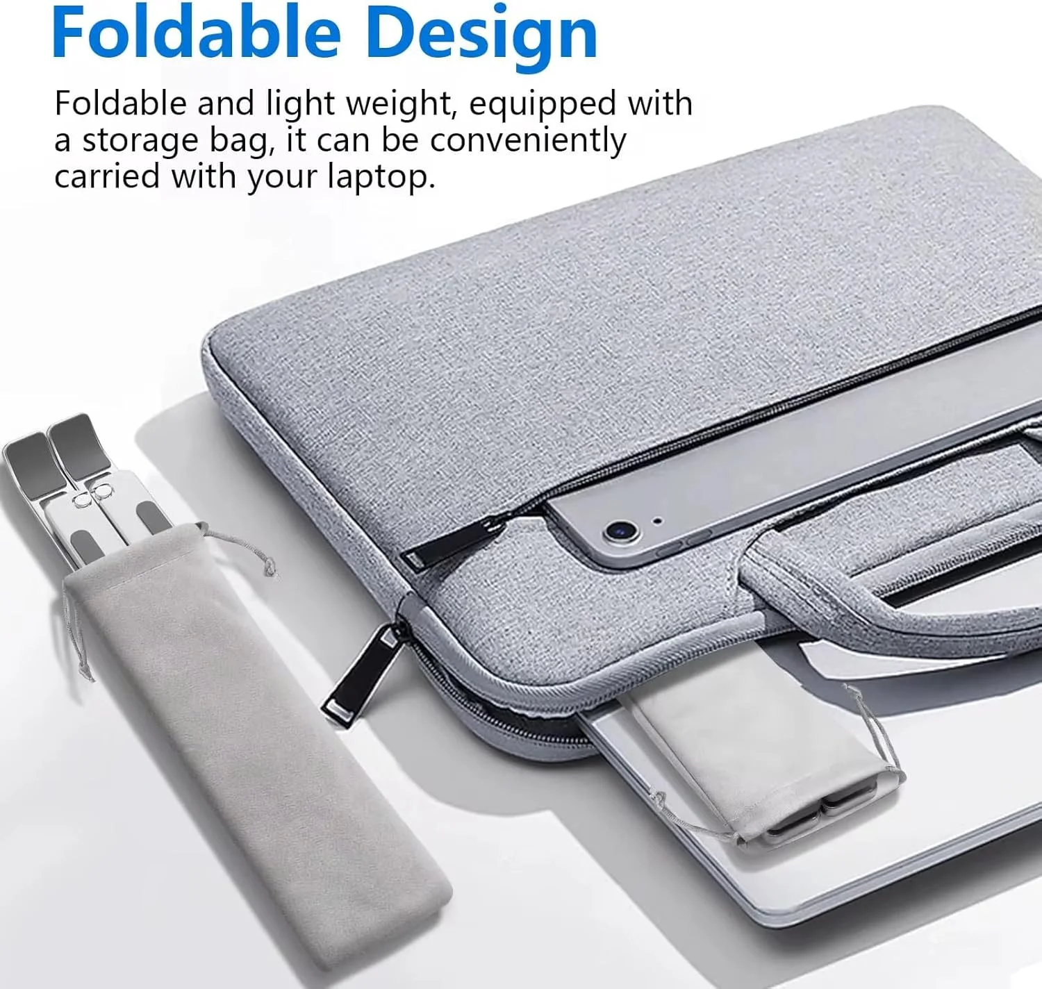 پایه لپ‌تاپ قابل تنظیم، پایه تاشو آلومینیومی قابل حمل برای میز، نگهدارنده خنک‌کننده با تهویه برای لپ‌تاپ‌های مک‌بوک پرو/ایر، دل، اچ‌پی، لنوو، سونی، لپ‌تاپ‌ها، تبلت‌ها (نقره‌ای)