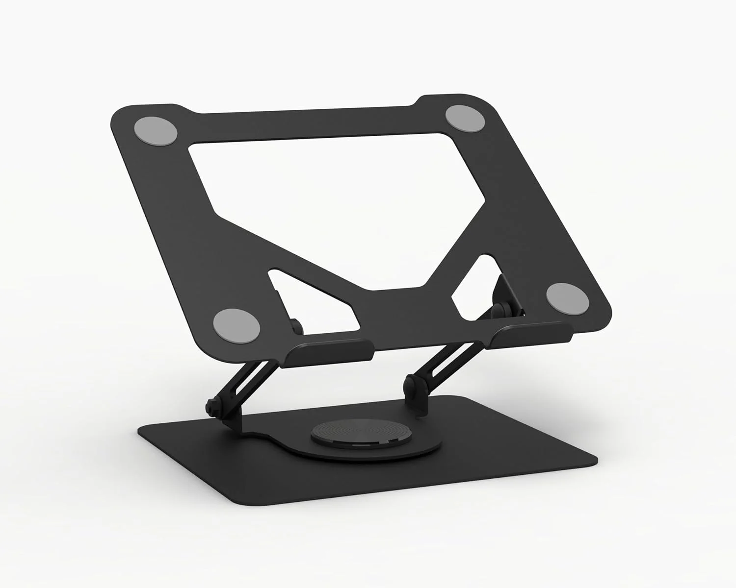 پایه لپتاپ فلزی قابل تنظیم – پایه چرخان 360 درجه، طراحی تاشو و قابل حمل، ساختار فولاد کربنی، ارتفاع و زاویه قابل تنظیم، ارگونومیک برای میز، بهبود جریان هوا و راحتی پایه لپتاپ فلزی قابل تنظیم – پایه چرخان 360 درجه، طراحی تاشو و قابل حمل، ساختار فولاد کربنی، ارتفاع و زاویه قابل تنظیم، ارگونومیک برای میز، بهبود جریان هوا و راحتی