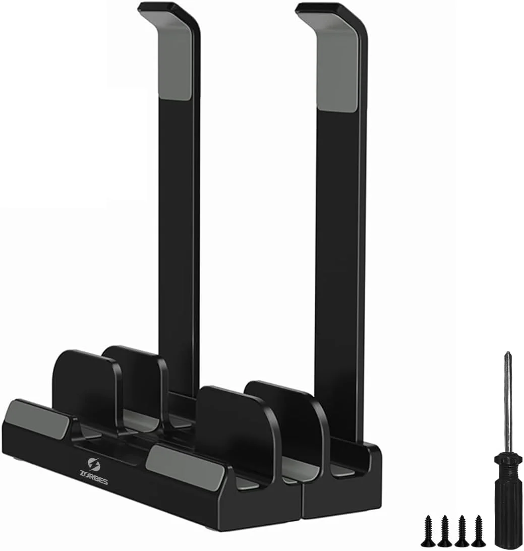 پایه لپ تاپ قابل تنظیم HASTHIP®، نگهدارنده لپ تاپ 2 در 1 با قابلیت قرارگیری عمودی و افقی، پایه ارگونومیک، سازمان دهنده رومیزی سازگار با مک بوک پرو ایر آیپد تلفن نوت بوک آلومینیومی خنک کننده