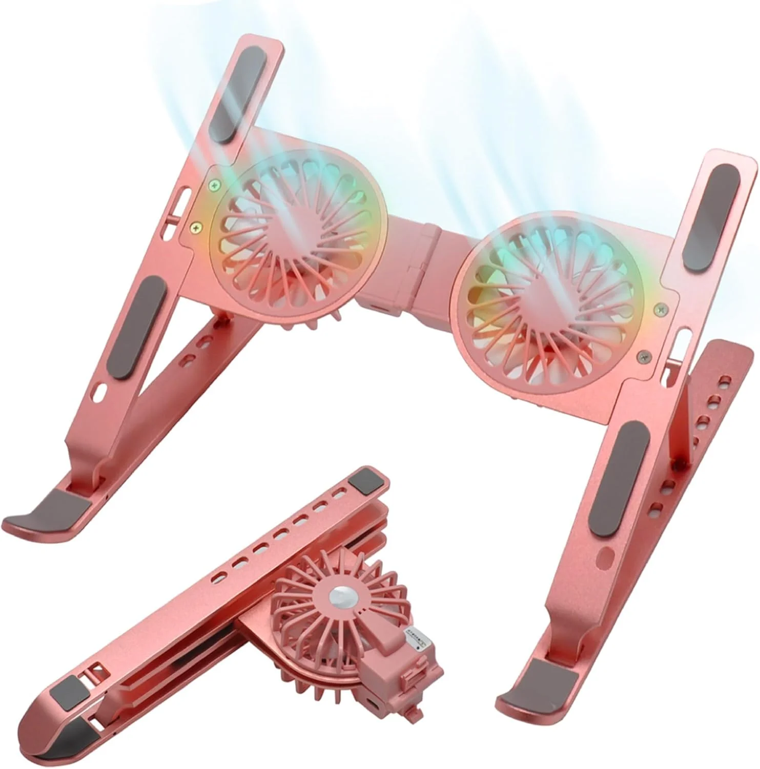 پایه لپ تاپ قابل تنظیم با فن خنک کننده، نگهدارنده لپ تاپ تاشو قابل حمل، پایه ارگونومیک چند زاویه ای لپ تاپ برای میز، سازگار با مک بوک پرو/ایر، دل، اچ پی، لنوو، سامسونگ، نوت بوک های 10-17 اینچی پایه لپ تاپ قابل تنظیم با فن خنک کننده، نگهدارنده لپ تاپ تاشو قابل حمل، پایه ارگونومیک چند زاویه ای لپ تاپ برای میز، سازگار با مک بوک پرو/ایر، دل، اچ پی، لنوو، سامسونگ، نوت بوک های 10-17 اینچی