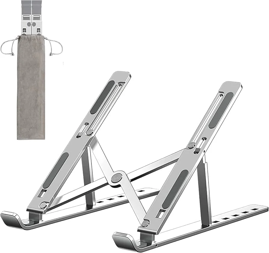 پایه لپ تاپ قابل تنظیم، نگهدارنده لپ تاپ آلومینیومی قابل حمل برای میز، پایه خنک کننده تاشو برای لپ تاپ های اپل مک بوک پرو/ایر، اچ پی، سونی، دل پایه لپ تاپ قابل تنظیم، نگهدارنده لپ تاپ آلومینیومی قابل حمل برای میز، پایه خنک کننده تاشو برای لپ تاپ های اپل مک بوک پرو/ایر، اچ پی، سونی، دل