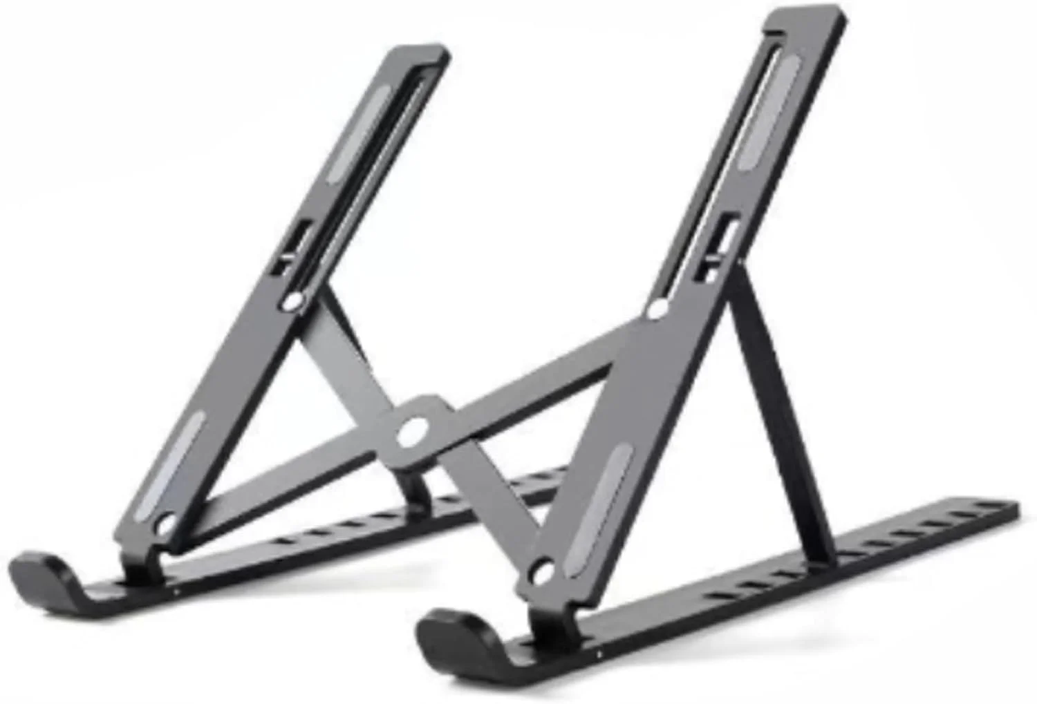 پایه لپ تاپ قابل تنظیم برای میز، تاشو، قابل حمل، بالابر لپ تاپ با تنظیم زاویه ده درجه، لوازم جانبی لپ تاپ ABS+سیلیکون برای لپ تاپ، تبلت و کتاب، مشکی