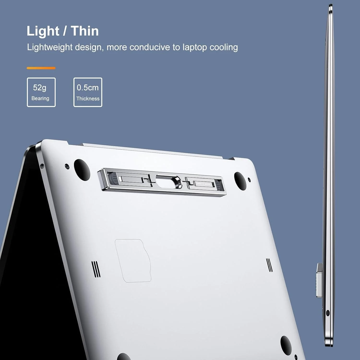 پایه تاشو و قابل تنظیم لپ تاپ با دریچه خنک کننده، پایه ارگونومیک کیبورد، نگهدارنده آلومینیومی قابل حمل لپ تاپ برای نوت بوک های 10-15.6 اینچی، ایده آل برای دفتر کار خانگی و گیمینگ