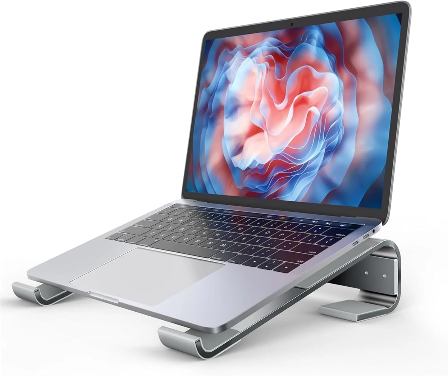 پایه لپ تاپ آلومینیومی ارگونومیک و پایدار مناسب میز، خنک کننده با تهویه، سازگار با لپ تاپ های 10 تا 16 اینچی MacBook Pro Air/DELL/HP/Lenovo و غیره پایه لپ تاپ آلومینیومی ارگونومیک و پایدار مناسب میز، خنک کننده با تهویه، سازگار با لپ تاپ های 10 تا 16 اینچی MacBook Pro Air/DELL/HP/Lenovo و غیره