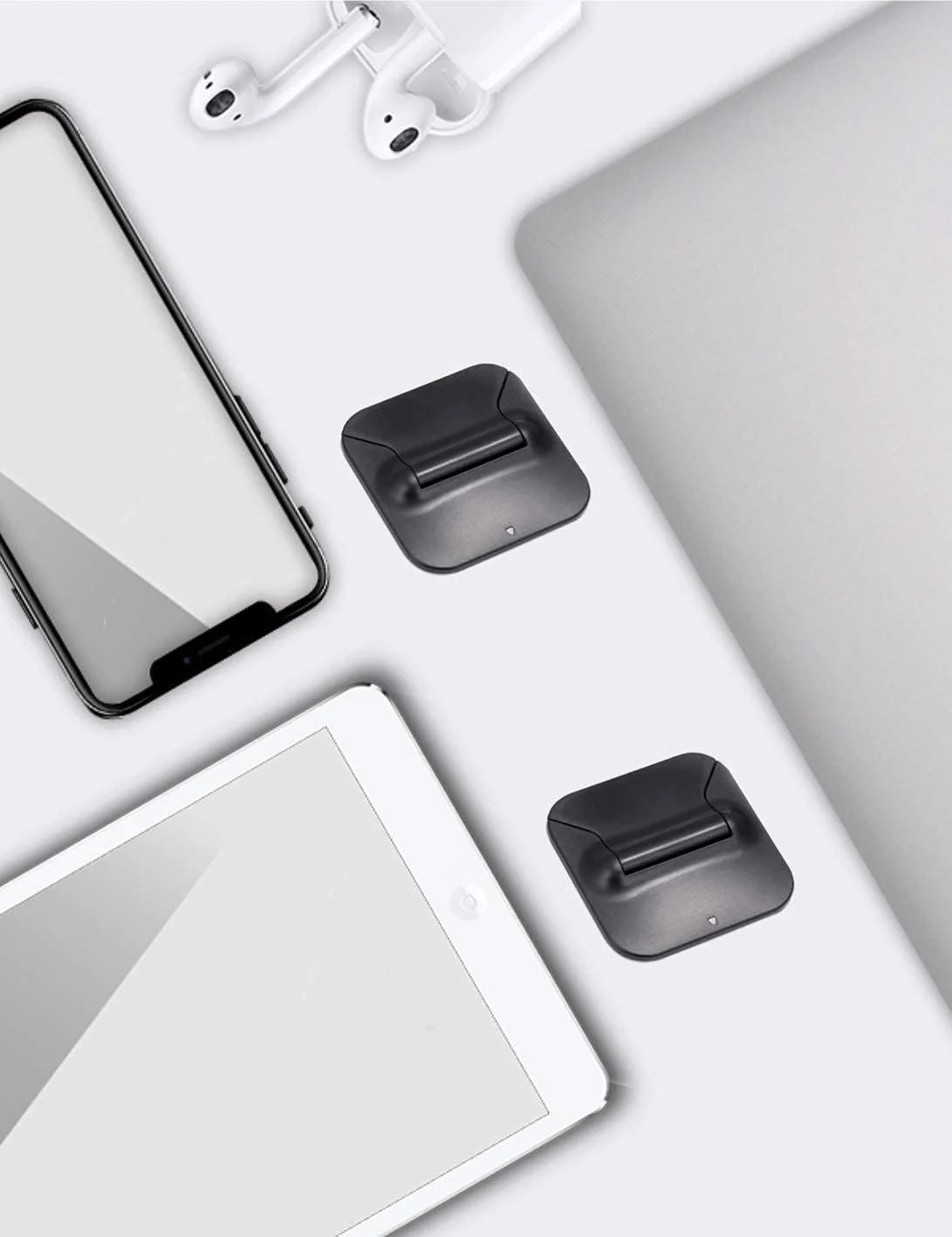 پایه لپ تاپ کوچک 2 عددی - پایه تاشو ارگونومیک با تهویه خنک کننده، نگهدارنده قابل حمل برای مک بوک/ایر/پرو، لنوو، اچ پی و غیره (سبک و صرفه جویی در فضا)