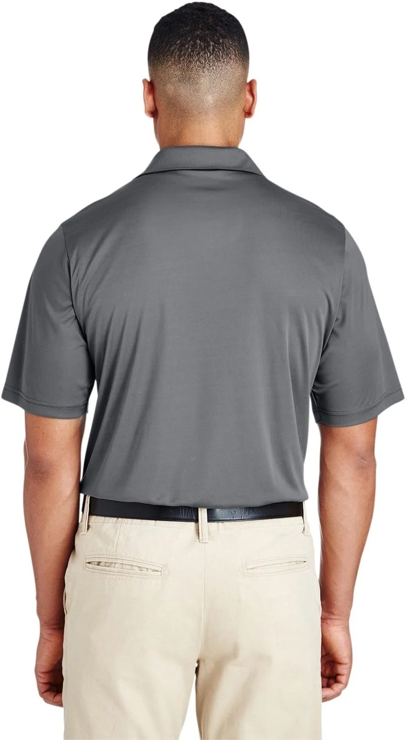 پولوی عملکرد زون مردانه تیم 365. سبک وزن، پارچه توری 100% پلی استر 3.8oz با قابلیت جذب رطوبت و محافظت در برابر اشعه ماوراء بنفش. دکمه های همرنگ، برچسب اصلی قابل جابجایی برای راحتی. دارای یک سجاف سه دکمه و رنگ های کاتیونی برای رنگ های زنده و ماندگار. موجود در رنگ های مشکی، سرمه ای تیره، جنگلی، گرافیتی، آبی روشن، قرمز، سلطنتی و سفید. سایزها از XS تا 6XL متغیر است.