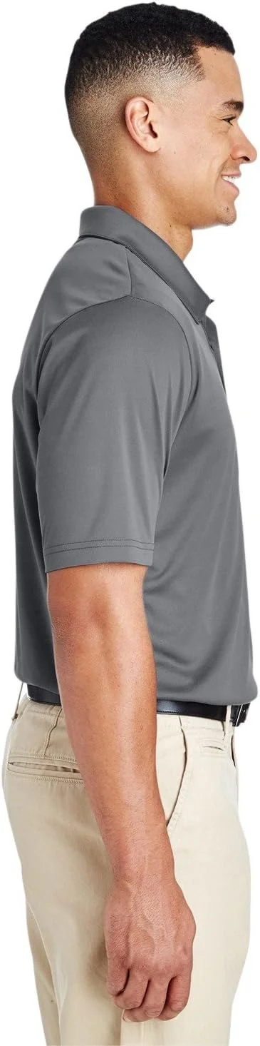 پولوی عملکرد زون مردانه تیم 365. سبک وزن، پارچه توری 100% پلی استر 3.8oz با قابلیت جذب رطوبت و محافظت در برابر اشعه ماوراء بنفش. دکمه های همرنگ، برچسب اصلی قابل جابجایی برای راحتی. دارای یک سجاف سه دکمه و رنگ های کاتیونی برای رنگ های زنده و ماندگار. موجود در رنگ های مشکی، سرمه ای تیره، جنگلی، گرافیتی، آبی روشن، قرمز، سلطنتی و سفید. سایزها از XS تا 6XL متغیر است.