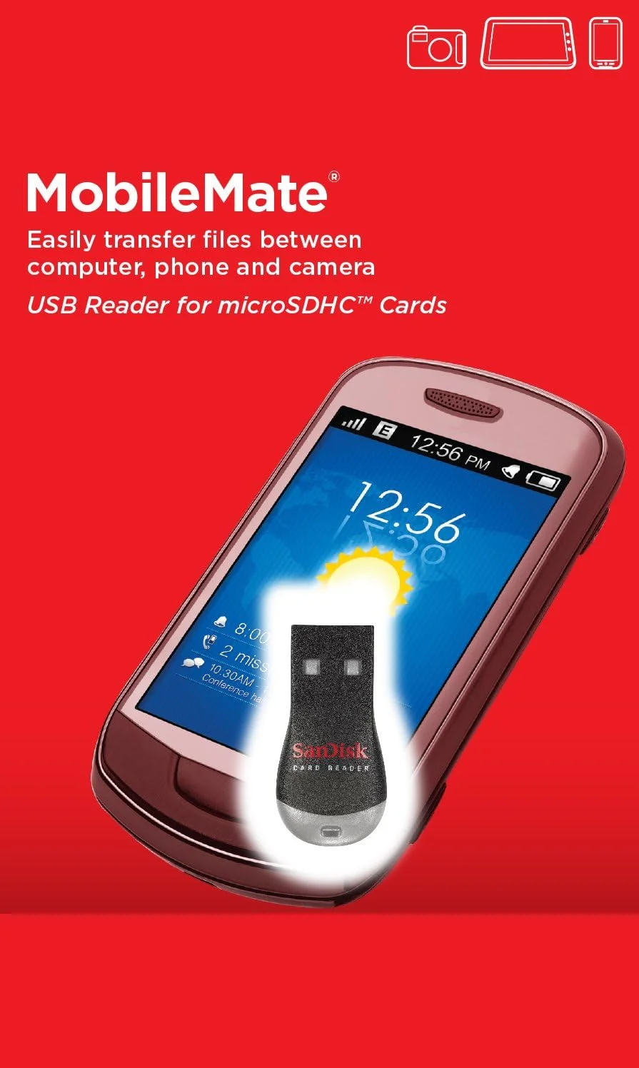 کارت خوان میکرو اس دی USB موبایل میت SanDisk برای تلفن های سازگار با میکرو USB - مشکی (SDDR-121-G35)