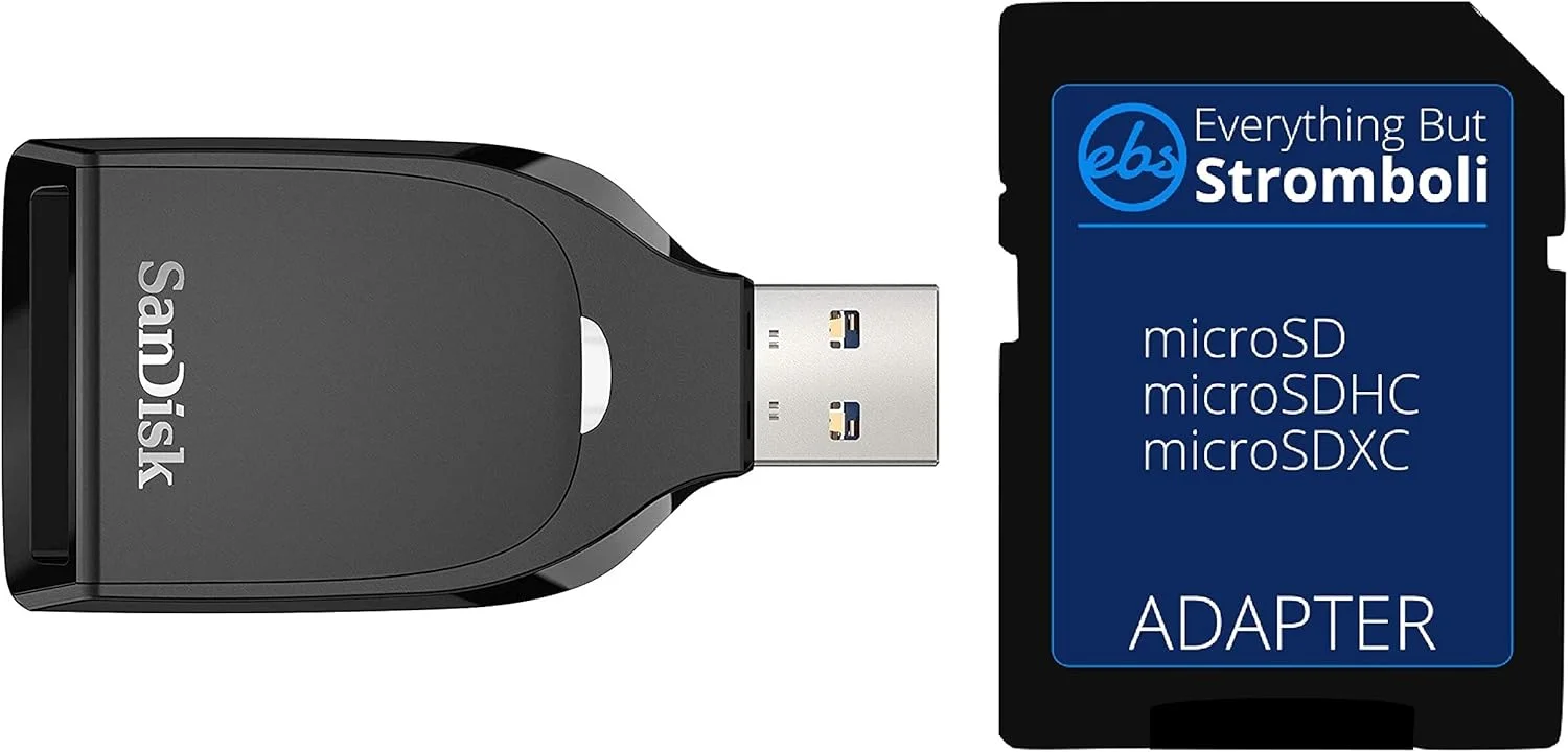 کارت خوان سن دیسک SD UHS-I USB 3.0 برای کارت های حافظه SD/SDHC/SDXC (SDDR-C531-GNANN) همراه با (1) آداپتور MicroSD به SD Everything But Stromboli