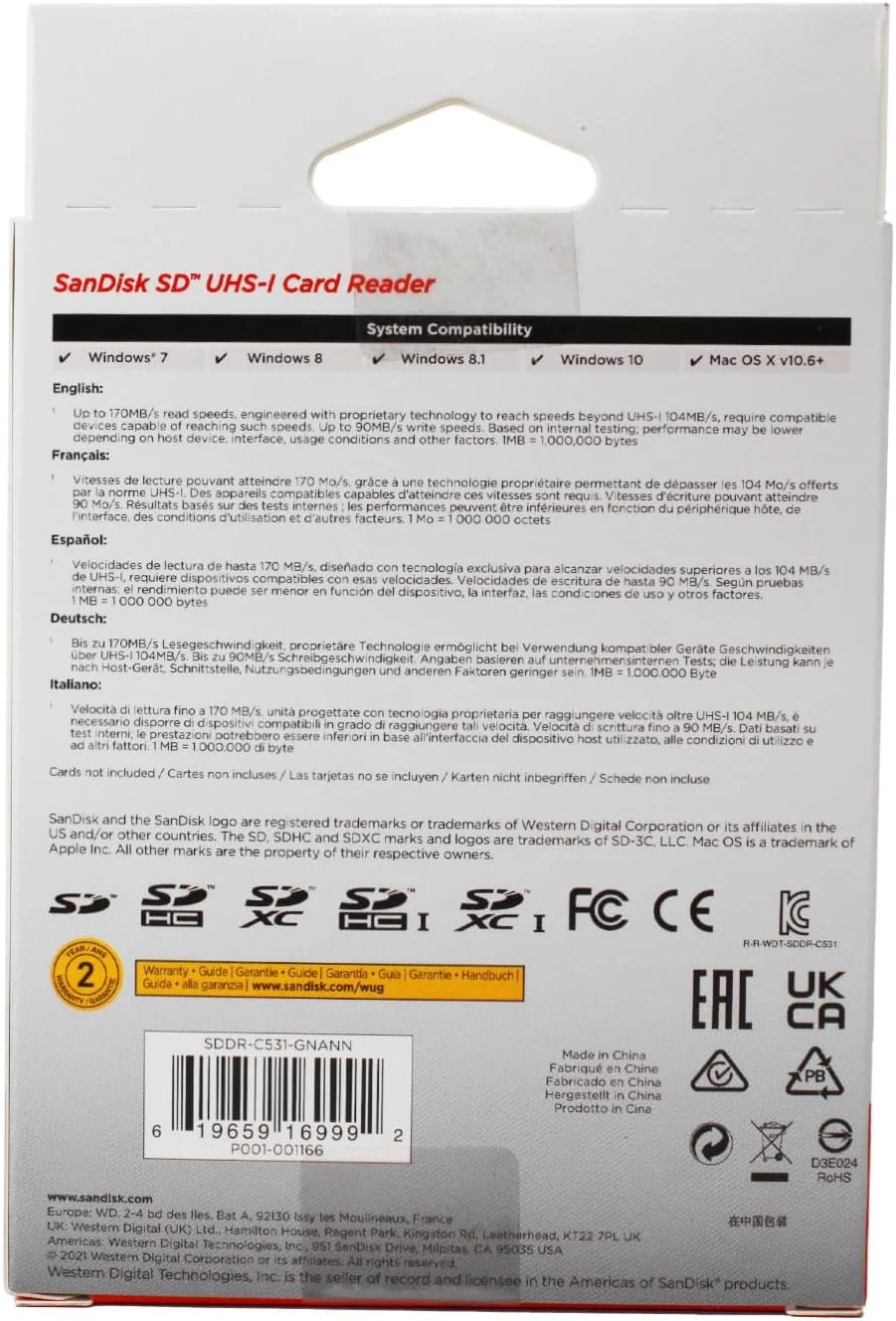 کارت خوان SanDisk SD UHS-I - مدل SDDR-C531-GNANN کارت خوان SanDisk SD UHS-I - مدل SDDR-C531-GNANN