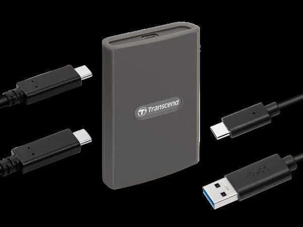 کارت خوان CFexpress Transcend، نوع B، USB 3.2 Gen 2x2، 20 گیگابیت بر ثانیه، بدنه آلومینیومی، برای متخصصان عکاسی و سینمایی، شامل کابل های Type A و Type C - TS-RDE2
