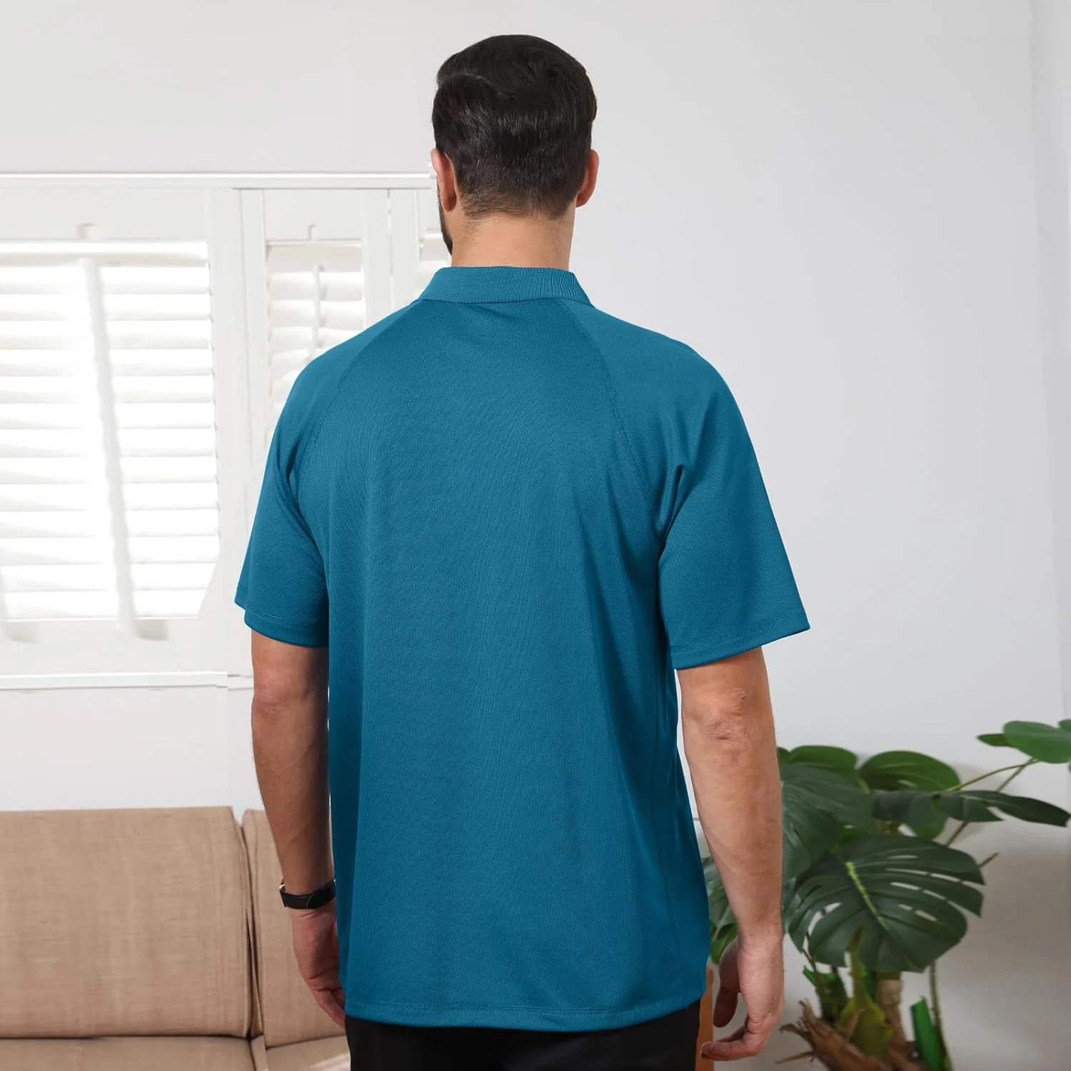 تی شرت های گلف مردانه TIHEEN، آستین کوتاه با قابلیت جذب رطوبت، مناسب برای ورزش و سایزهای بزرگ