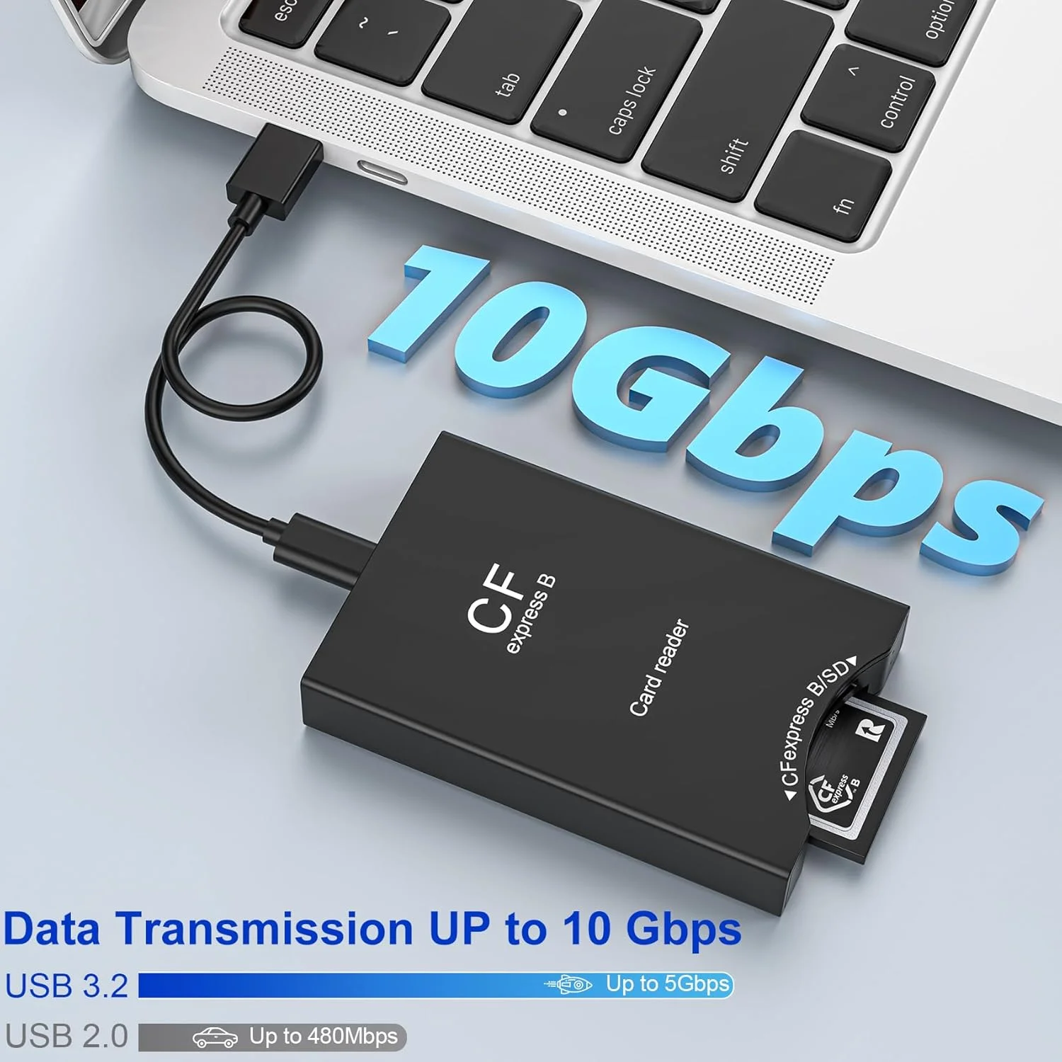 کارت خوان Cfexpress Type B و SD، آداپتور CF Express Type B 10Gpbs با کابل USB C به USB A، آداپتور SD به CF Express Type B، کارت خوان حافظه Cf Express Type B برای تلفن/لپ تاپ/تبلت/ویندوز