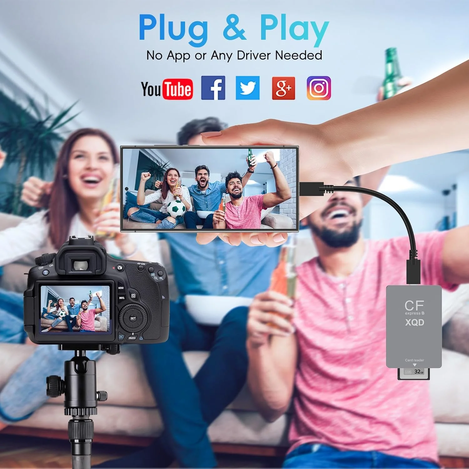 کارت خوان 3 در 1 CFexpress/XQD/SD با سرعت 10 گیگابیت بر ثانیه، آداپتور کارت خوان CFexpress Type B، کارت خوان حافظه XQD/SD، پشتیبانی از USB 3.2 Gen 2 برای پورت Thunderbolt 3/4، مناسب برای فیلمسازان حرفه ای و تولیدکنندگان محتوا کارت خوان 3 در 1 CFexpress/XQD/SD با سرعت 10 گیگابیت بر ثانیه، آداپتور کارت خوان CFexpress Type B، کارت خوان حافظه XQD/SD، پشتیبانی از USB 3.2 Gen 2 برای پورت Thunderbolt 3/4، مناسب برای فیلمسازان حرفه ای و تولیدکنندگان محتوا