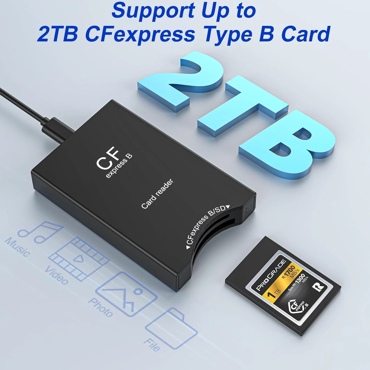 کارت خوان Cfexpress Type B و SD، آداپتور CF Express Type B 10Gpbs با کابل USB C به USB A، آداپتور SD به CF Express Type B، کارت خوان حافظه Cf Express Type B برای تلفن/لپ تاپ/تبلت/ویندوز
