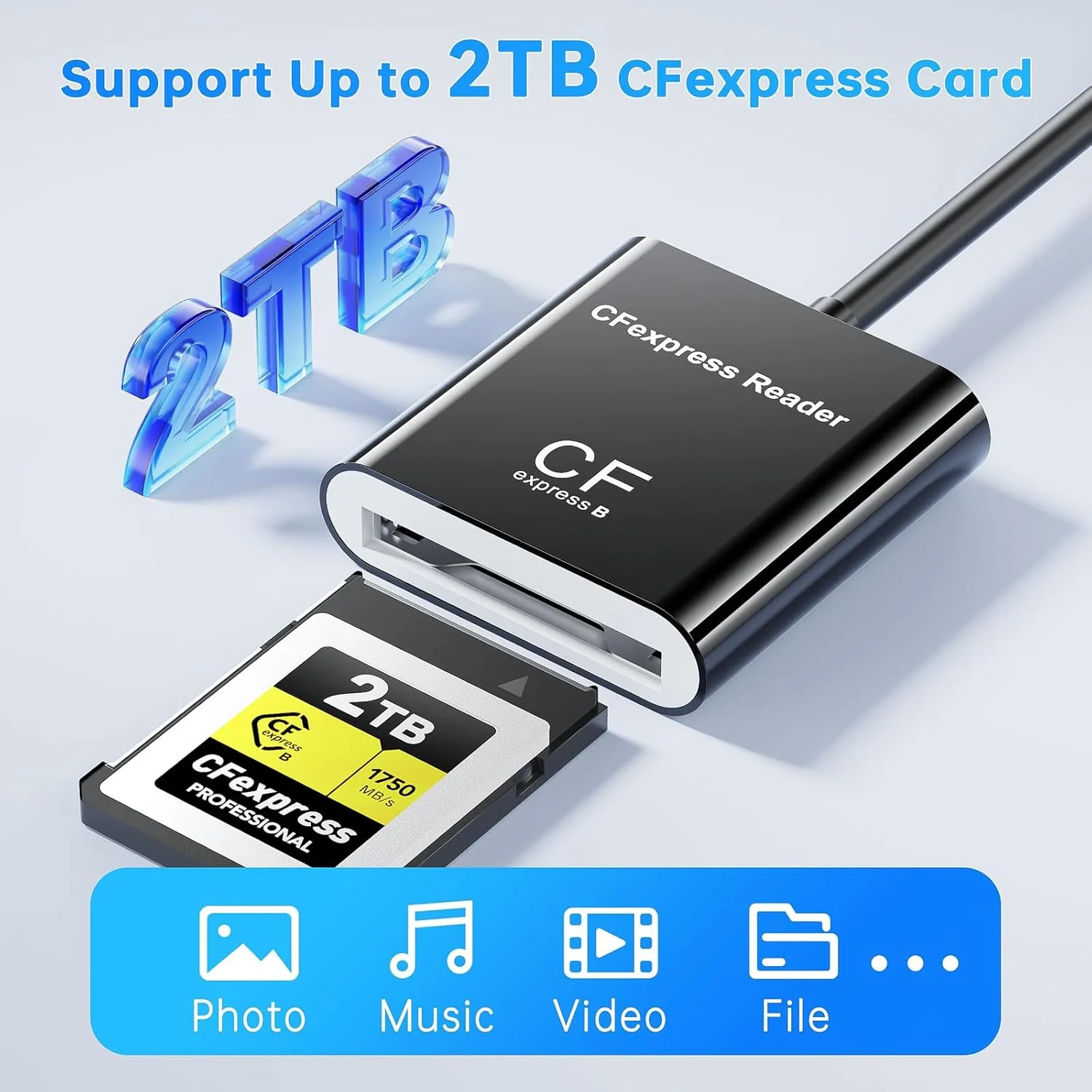 کارت خوان CFExpress Type B با USB 3.2 (Gen 2) 10Gbps، آداپتور 2 در 1 USB-C و USB-A Type B CFexpress، کارت خوان CF Express Type B سازگار با Windows/Mac/Linux/Android (غیر قابل استفاده برای کارت XQD) کارت خوان CFExpress Type B با USB 3.2 (Gen 2) 10Gbps، آداپتور 2 در 1 USB-C و USB-A Type B CFexpress، کارت خوان CF Express Type B سازگار با Windows/Mac/Linux/Android (غیر قابل استفاده برای کارت XQD)