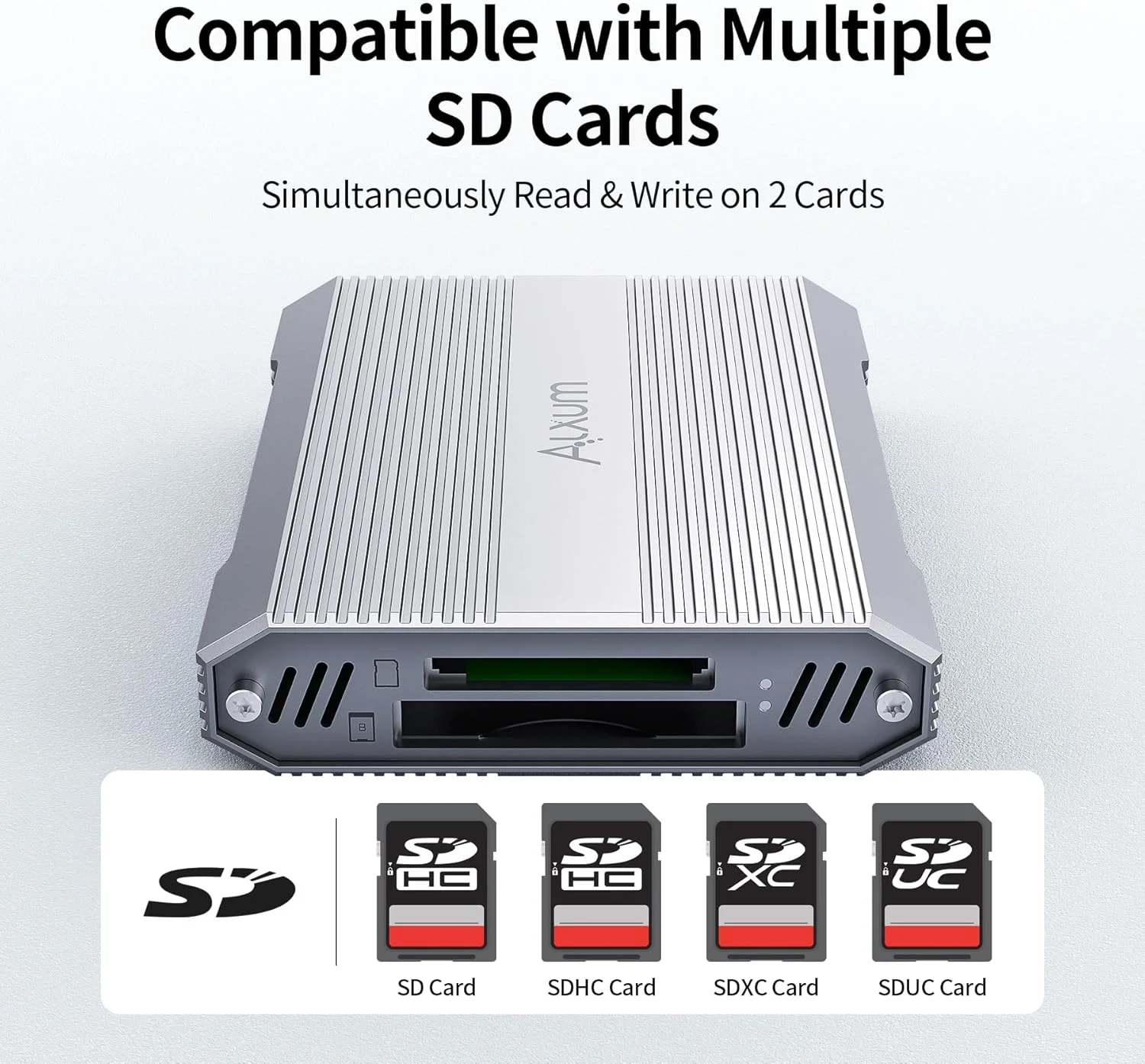 کارت خوان دوگانه CFexpress Type B و SD4.0 UHS-II، آداپتور CFexpress تکیه گاه دوگانه USB C با سرعت 10 گیگابیت بر ثانیه با USB 3.2 Gen 2، کارت خوان حافظه 2 در 1 قابل حمل، سازگار با ویندوز/مک/لینوکس/اندروید