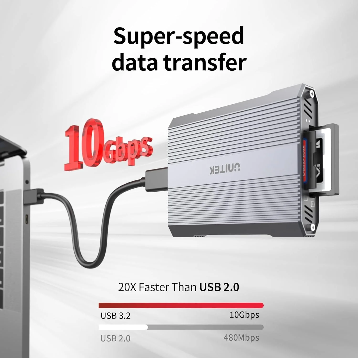 کارت خوان حافظه دوگانه CFexpress Type B و SD4.0 UHS-II، USB 3.2 Gen 2 با سرعت 10 گیگابیت بر ثانیه، کارت خوان CFexpress برای CFexpress Type B/SD/SDHC/SDXC/SDUC، اتصال و استفاده آسان، سازگار با ویندوز/مک/لینوکس/اندروید