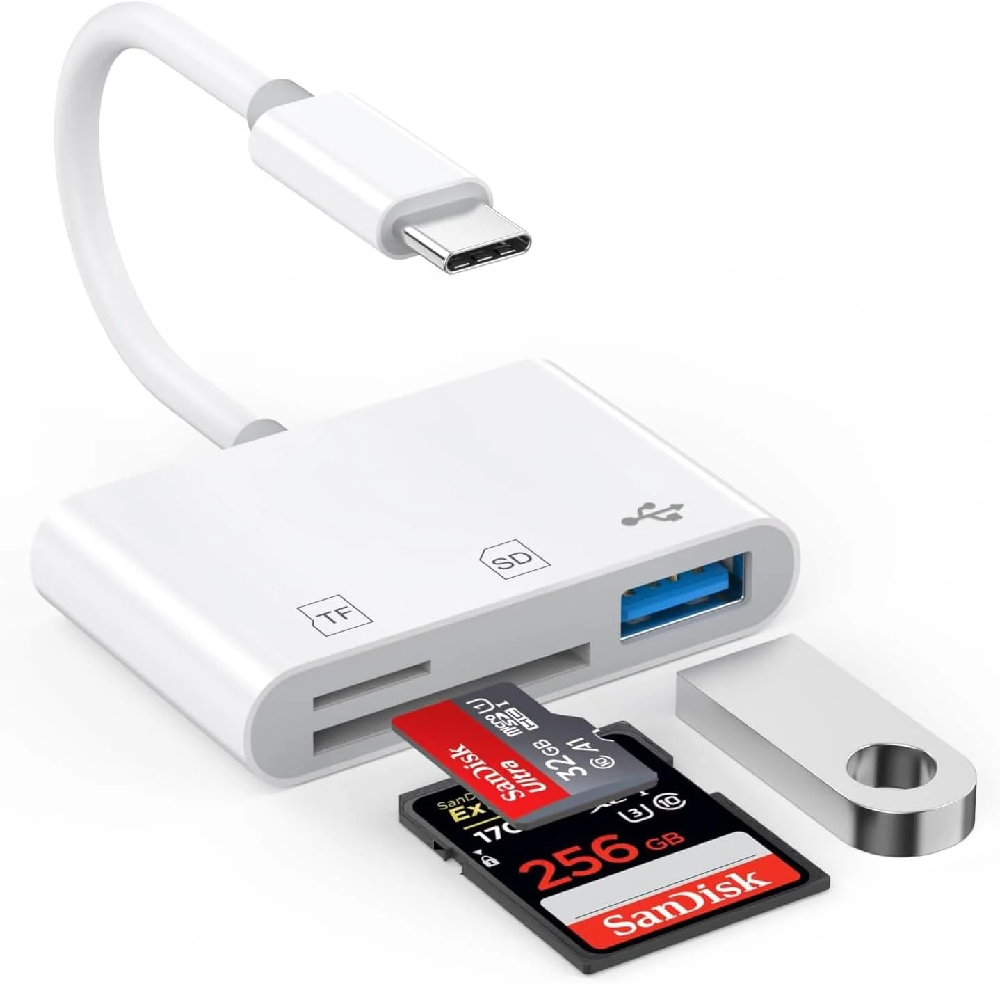 کارت خوان USB C SD برای آیفون 15/16، آیپد/مک/لپ تاپ، آداپتور دوربین USB 3.0 5Gbps Type C Micro SD SDHC SDXC TF برای آی مک، آیپد پرو ایر مینی، مک بوک پرو ایر، اتصال و استفاده آسان