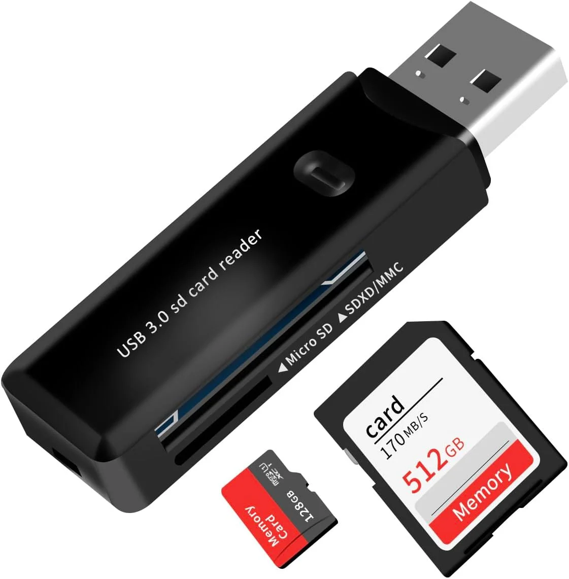 کارت خوان USB 3.0 SD برای کامپیوتر، لپ تاپ، مک، ویندوز، لینوکس، کروم، SDXC، SDHC، SD، MMC، RS-MMC، Micro SDXC، Micro SD، Micro SDHC و کارت های UHS-I - کارت SD شامل نمی شود. (USB 3.0 SD - مشکی 2)